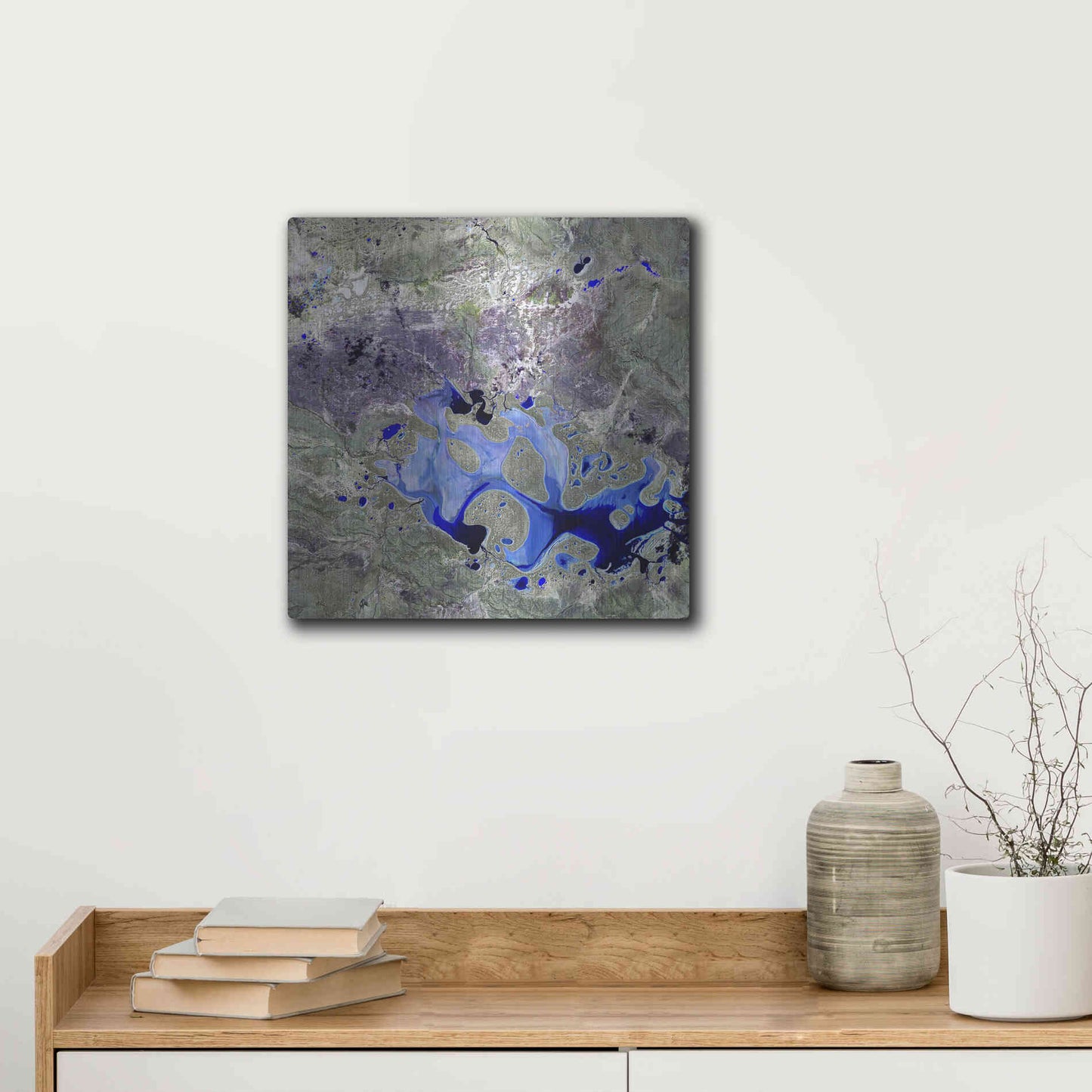 Luxe Metal Art 'Earth as Art: Lake Carnegie' Metal Wall Art,12x12