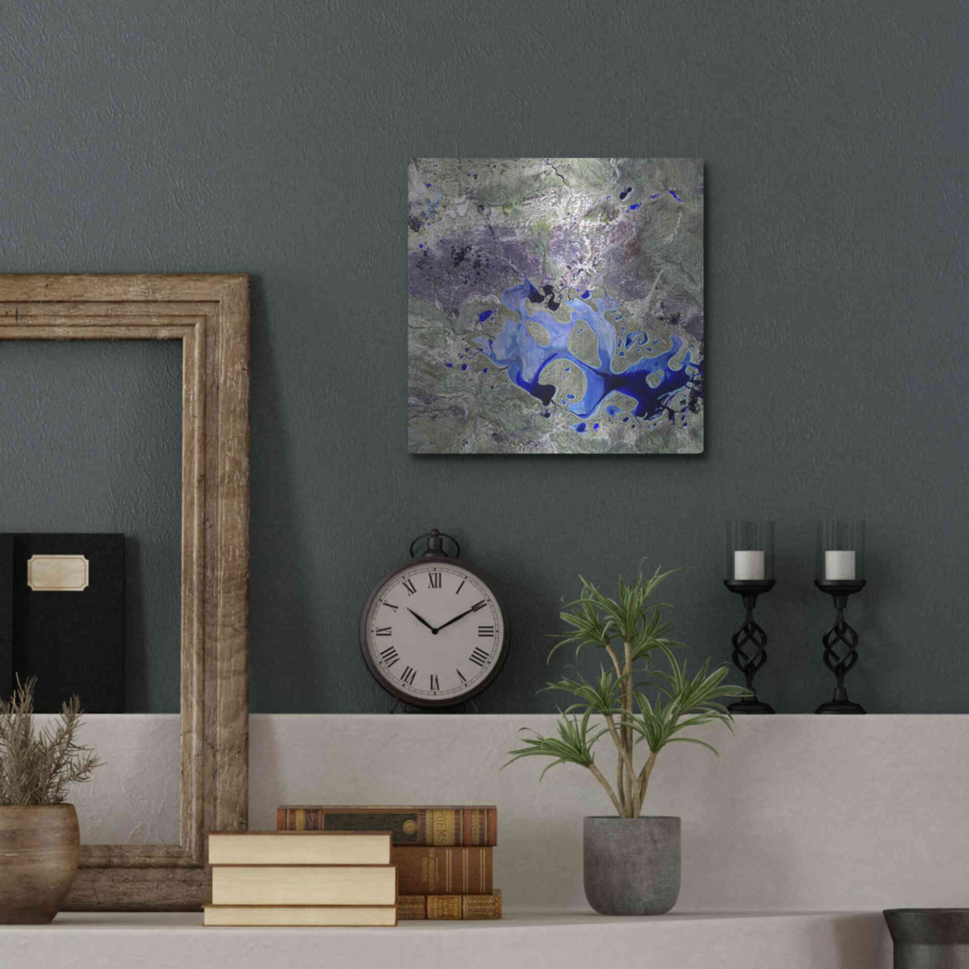 Luxe Metal Art 'Earth as Art: Lake Carnegie' Metal Wall Art,12x12