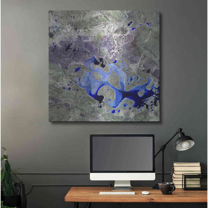 Luxe Metal Art 'Earth as Art: Lake Carnegie' Metal Wall Art,36x36