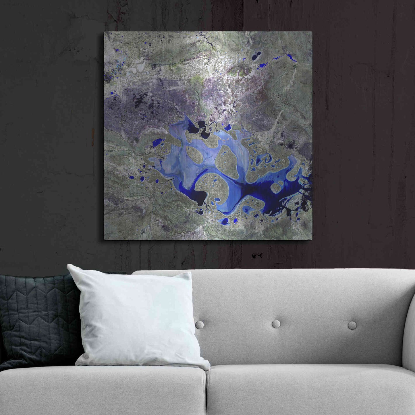 Luxe Metal Art 'Earth as Art: Lake Carnegie' Metal Wall Art,36x36