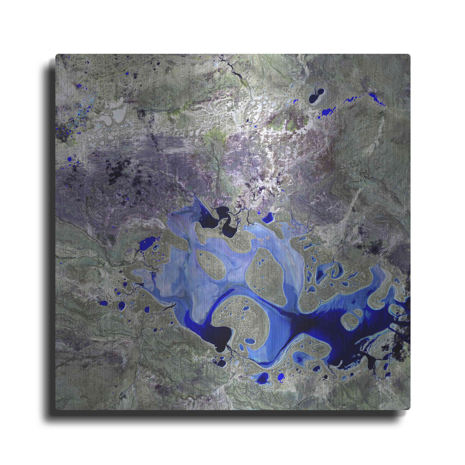 Luxe Metal Art 'Earth as Art: Lake Carnegie' Metal Wall Art