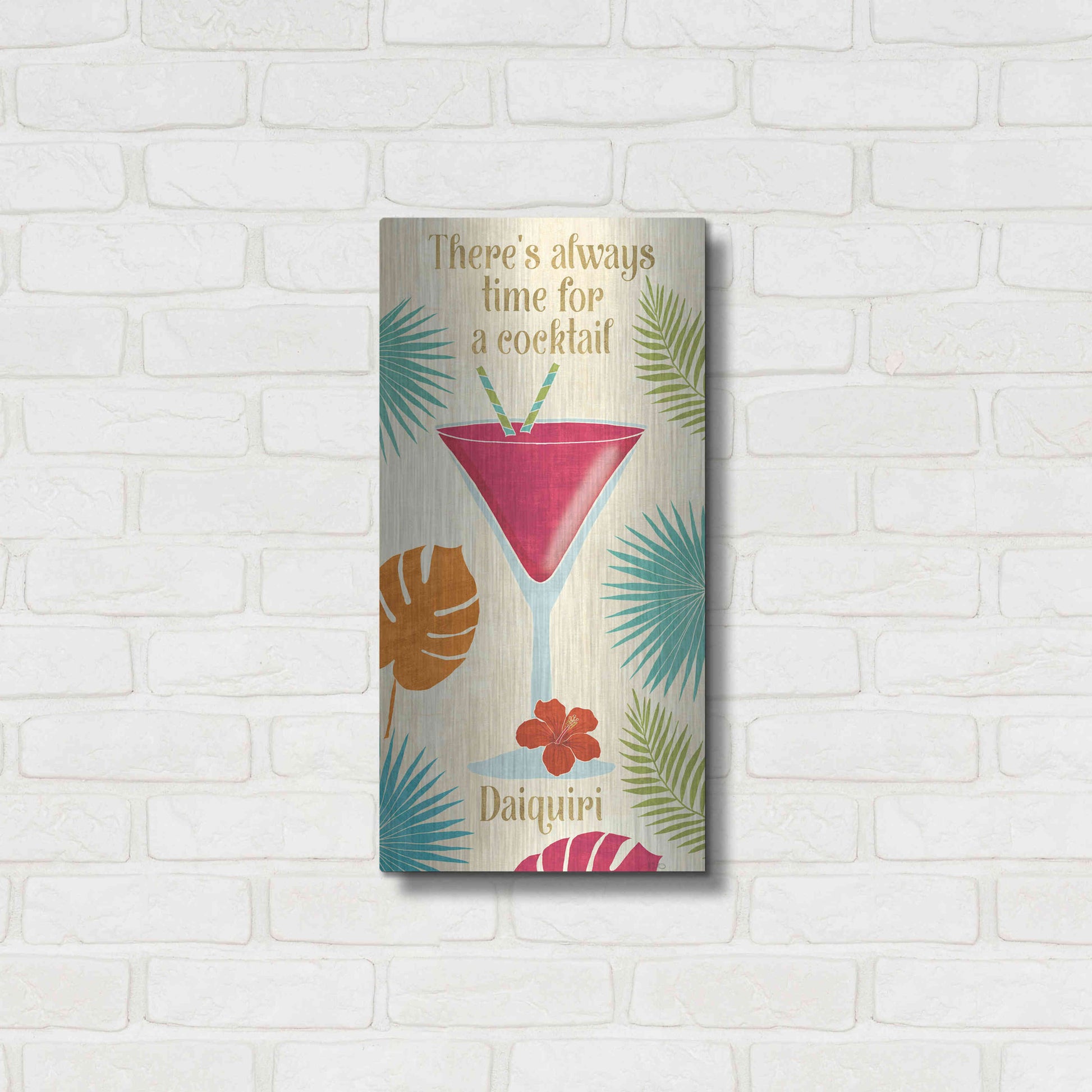 Luxe Metal Art 'Exotic Breeze XIII' by Veronique Charron, Metal Wall Art,12x24