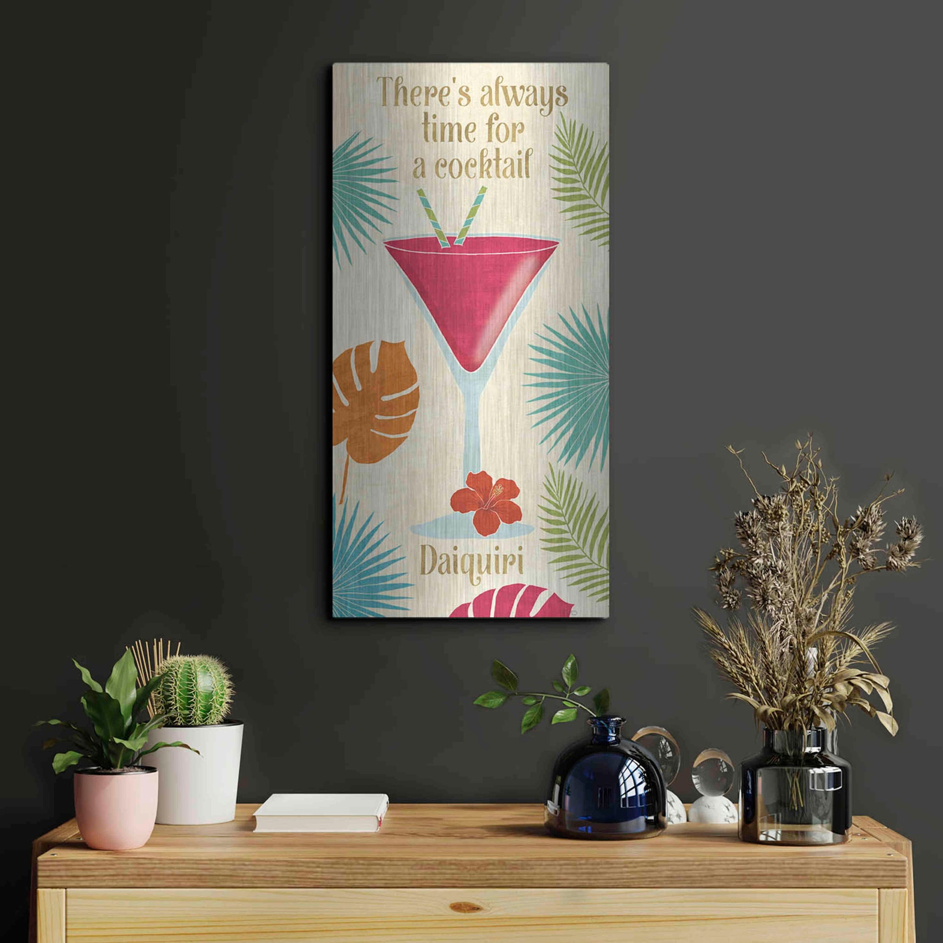 Luxe Metal Art 'Exotic Breeze XIII' by Veronique Charron, Metal Wall Art,12x24