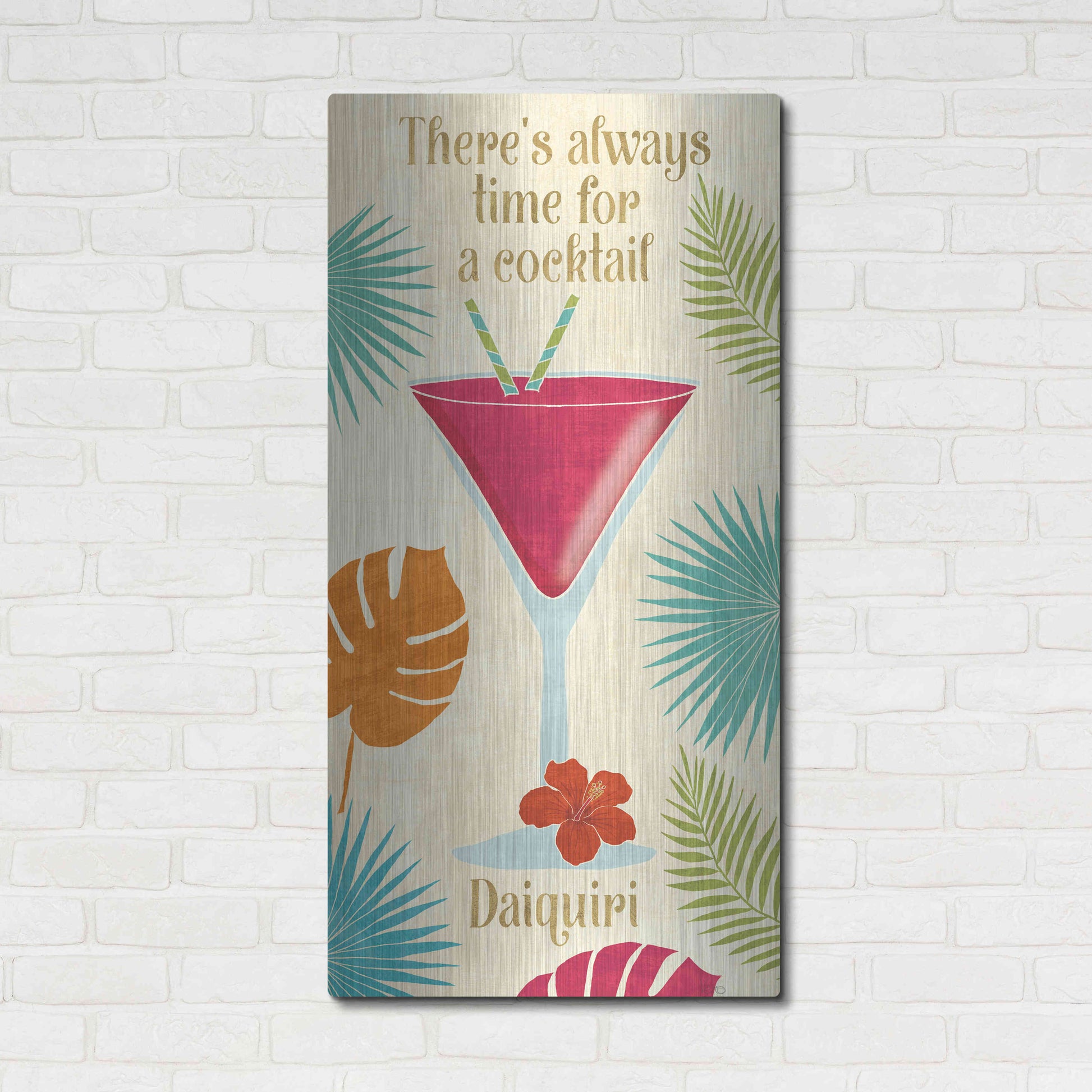 Luxe Metal Art 'Exotic Breeze XIII' by Veronique Charron, Metal Wall Art,24x48