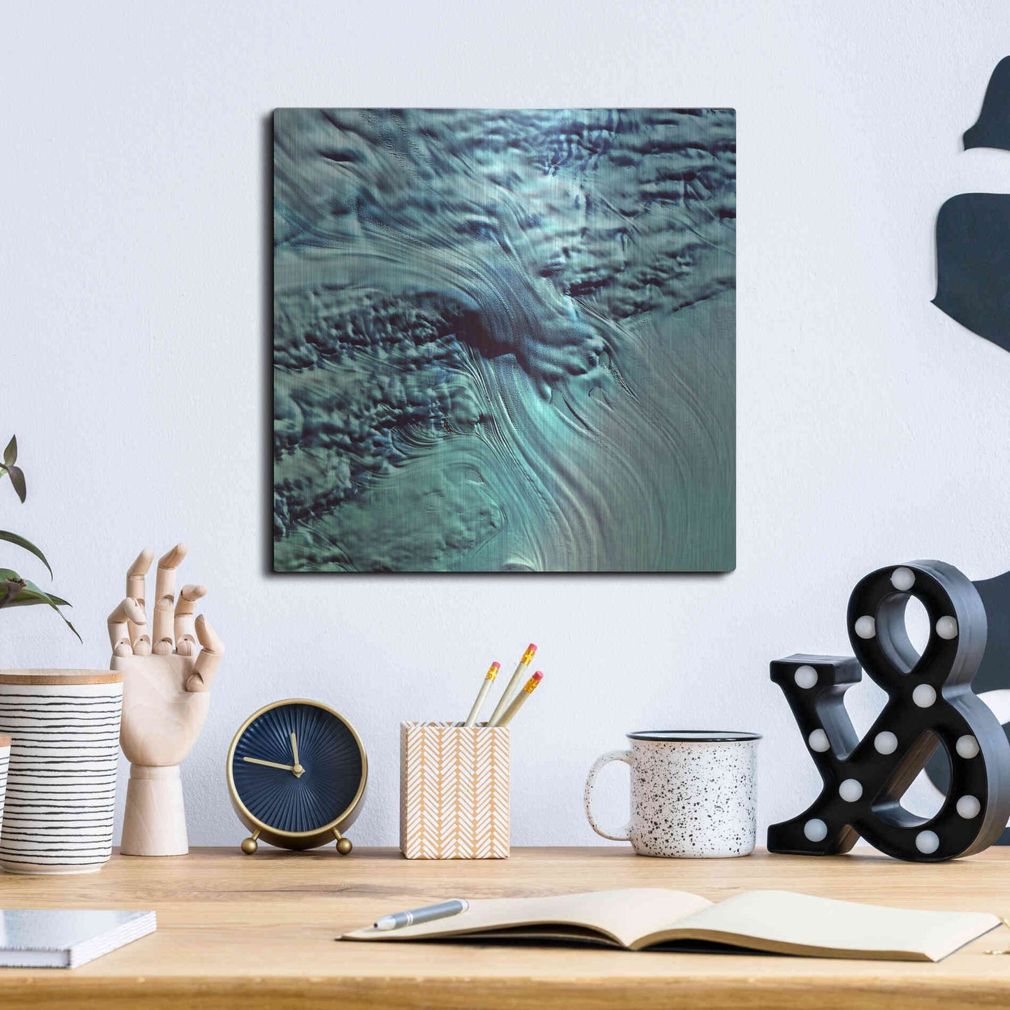 Luxe Metal Art 'Earth as Art: Lambert Glacier' Metal Wall Art,12x12