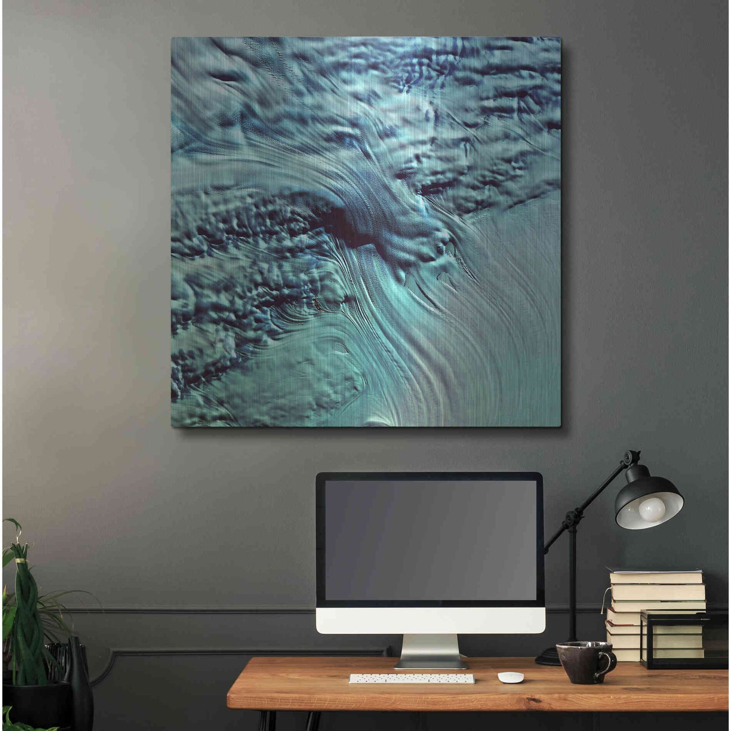 Luxe Metal Art 'Earth as Art: Lambert Glacier' Metal Wall Art,36x36