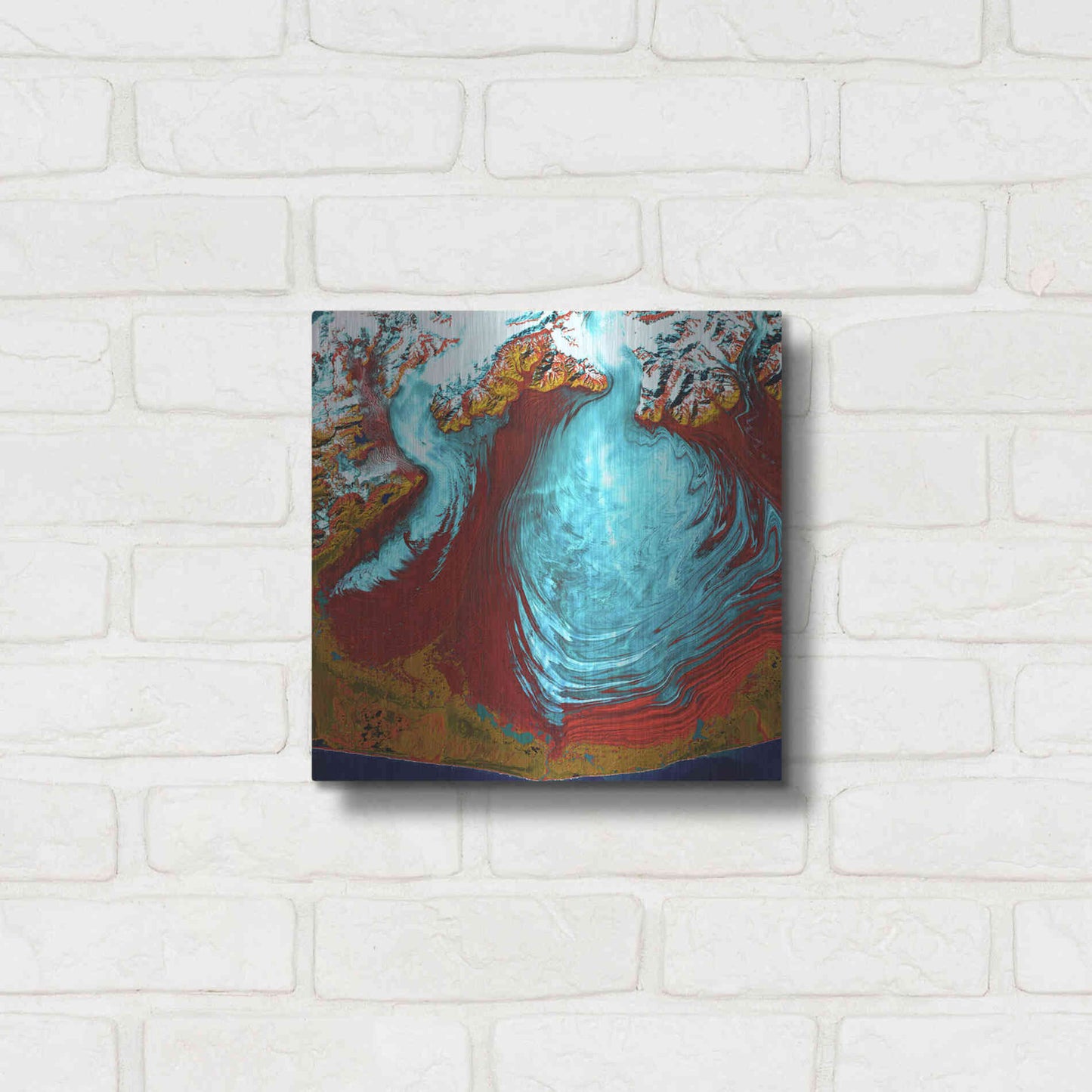 Luxe Metal Art 'Earth as Art: Malaspina Glacier' Metal Wall Art,12x12