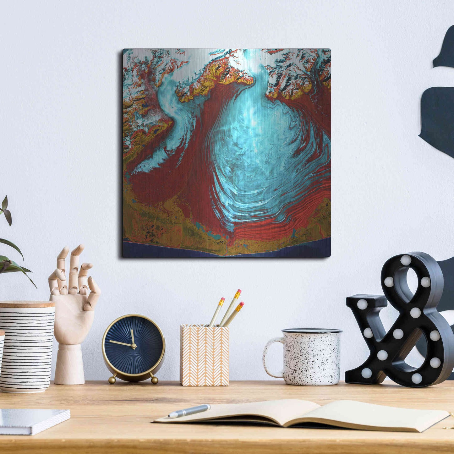 Luxe Metal Art 'Earth as Art: Malaspina Glacier' Metal Wall Art,12x12