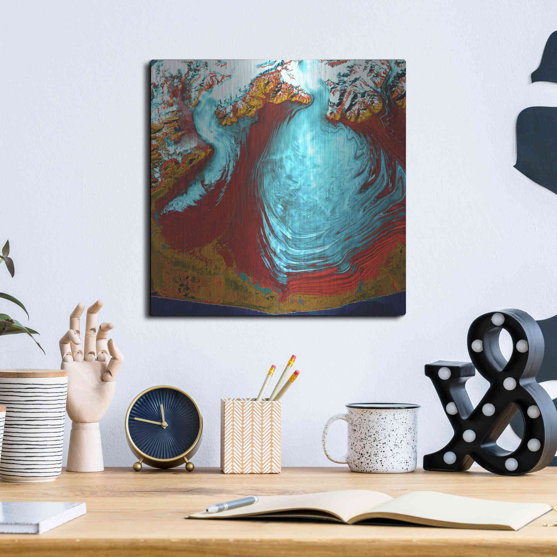 Luxe Metal Art 'Earth as Art: Malaspina Glacier' Metal Wall Art,12x12