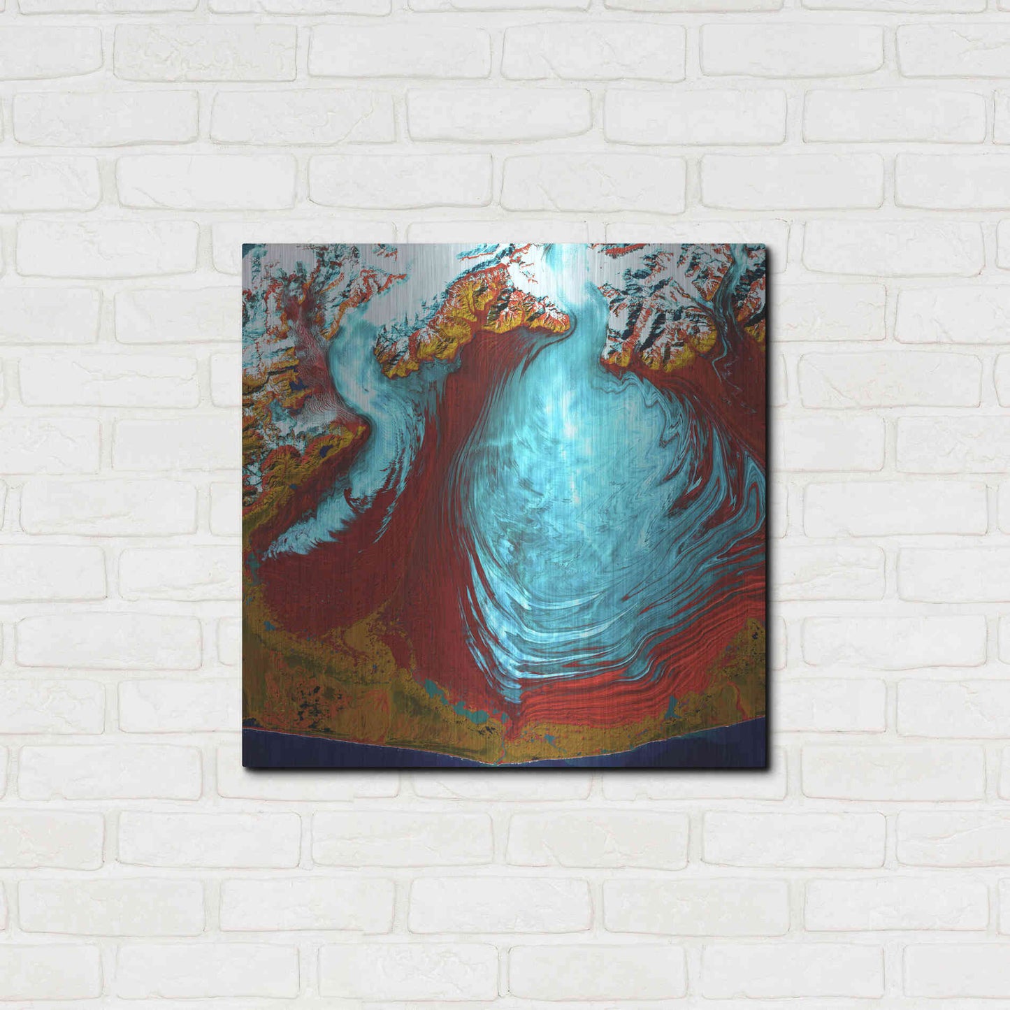 Luxe Metal Art 'Earth as Art: Malaspina Glacier' Metal Wall Art,24x24