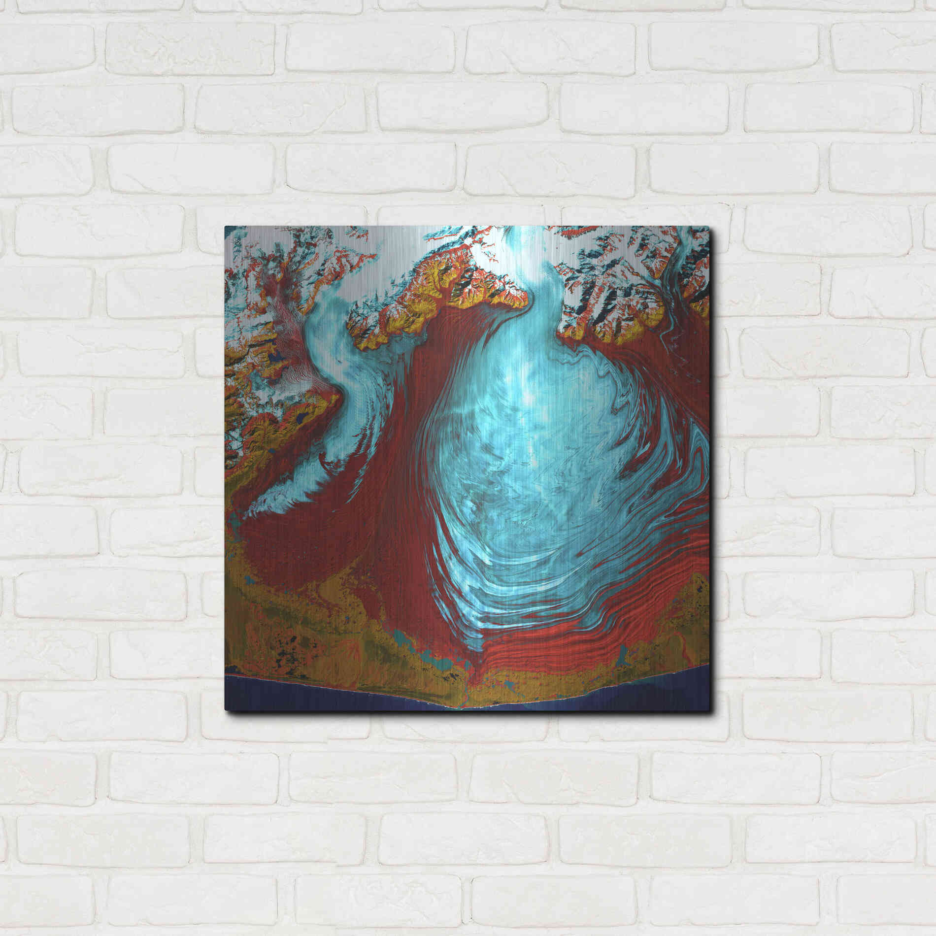 Luxe Metal Art 'Earth as Art: Malaspina Glacier' Metal Wall Art,24x24