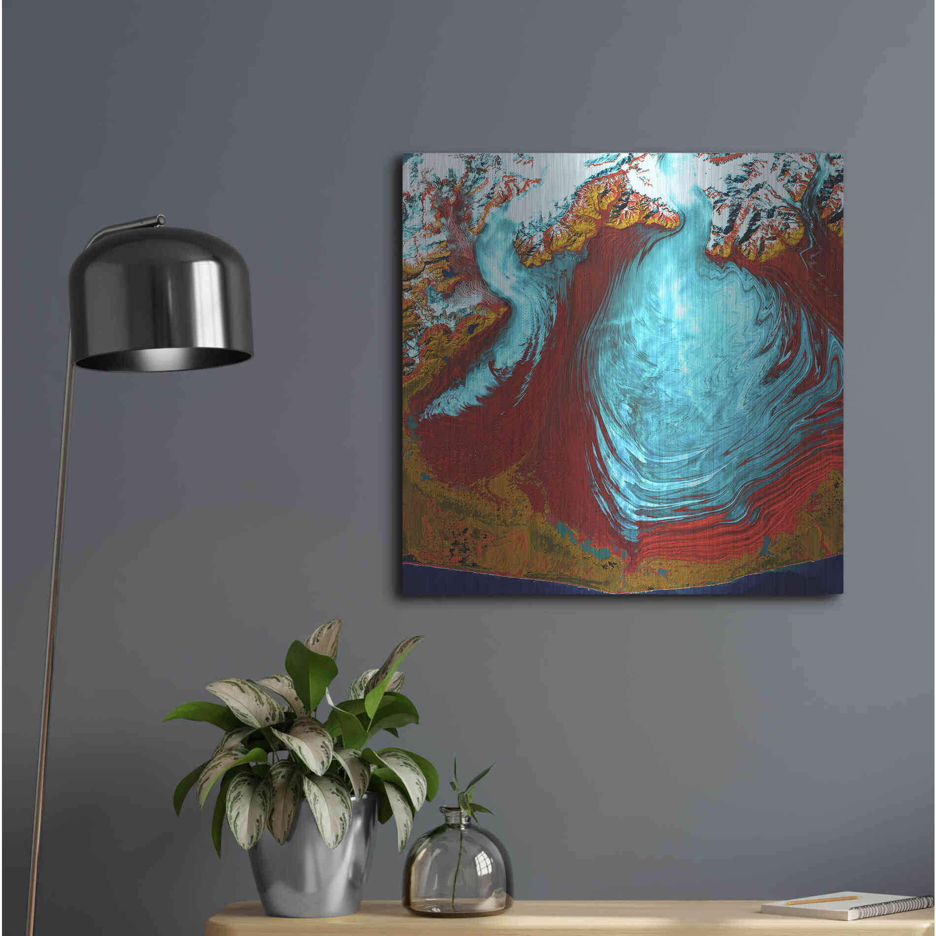 Luxe Metal Art 'Earth as Art: Malaspina Glacier' Metal Wall Art,24x24