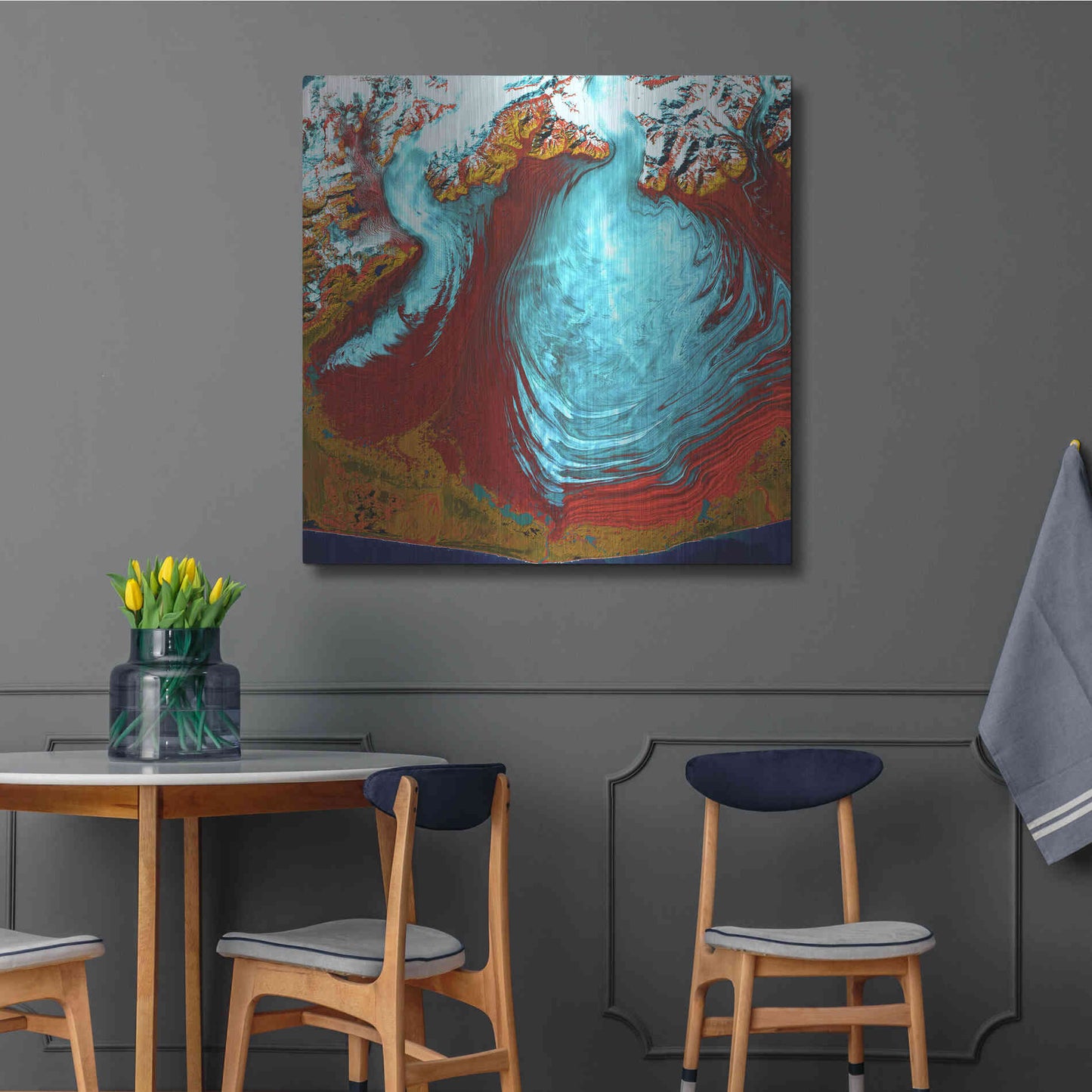 Luxe Metal Art 'Earth as Art: Malaspina Glacier' Metal Wall Art,36x36