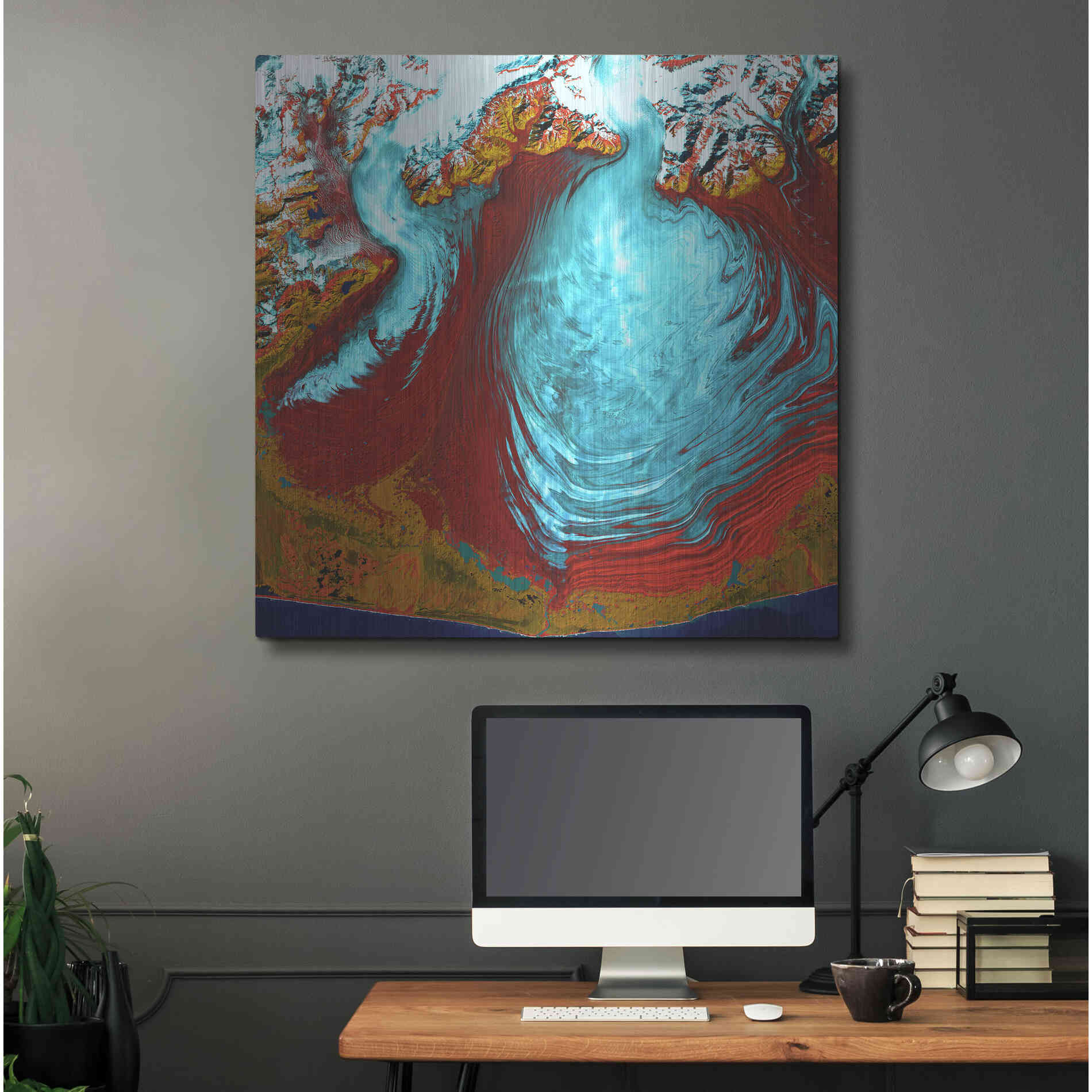 Luxe Metal Art 'Earth as Art: Malaspina Glacier' Metal Wall Art,36x36