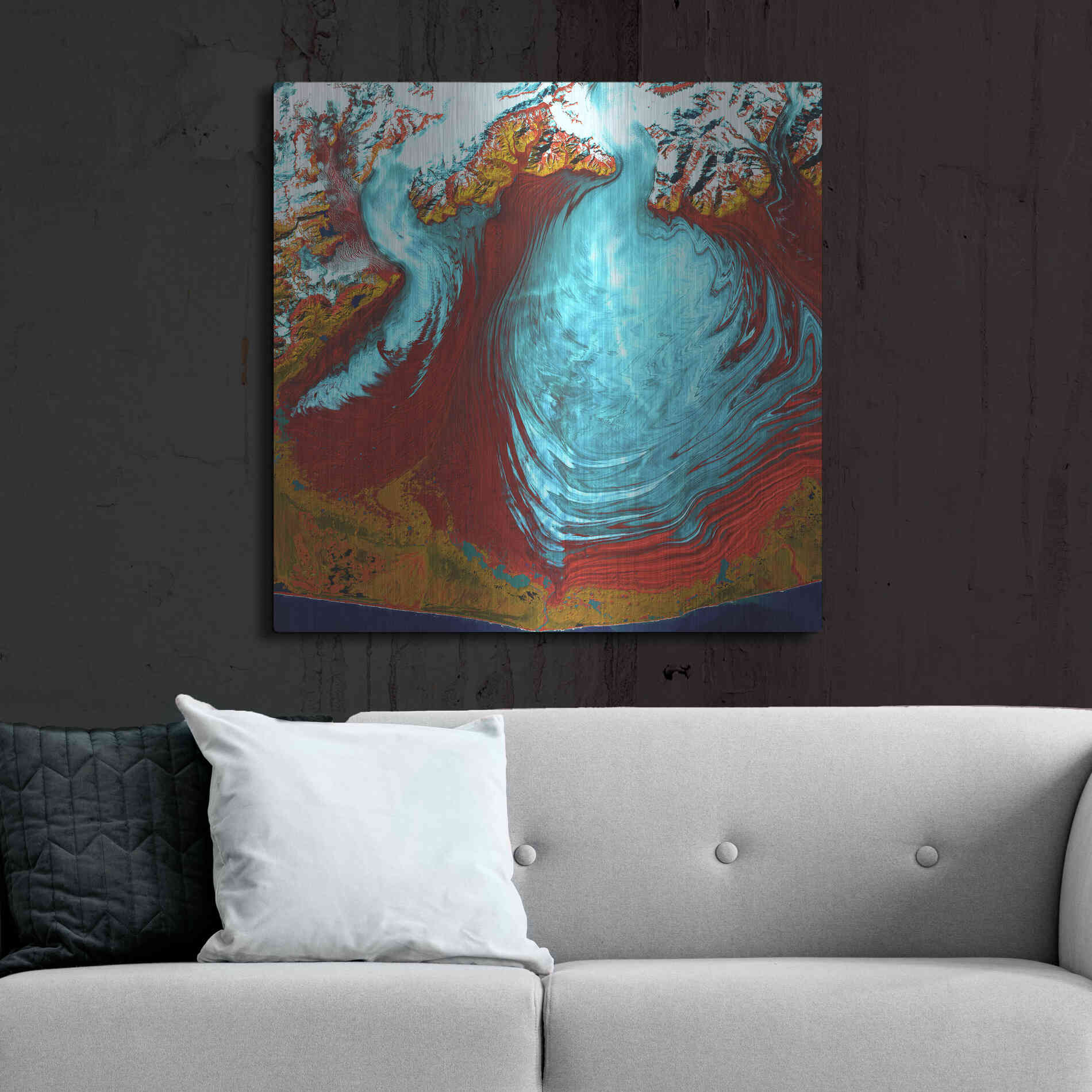 Luxe Metal Art 'Earth as Art: Malaspina Glacier' Metal Wall Art,36x36
