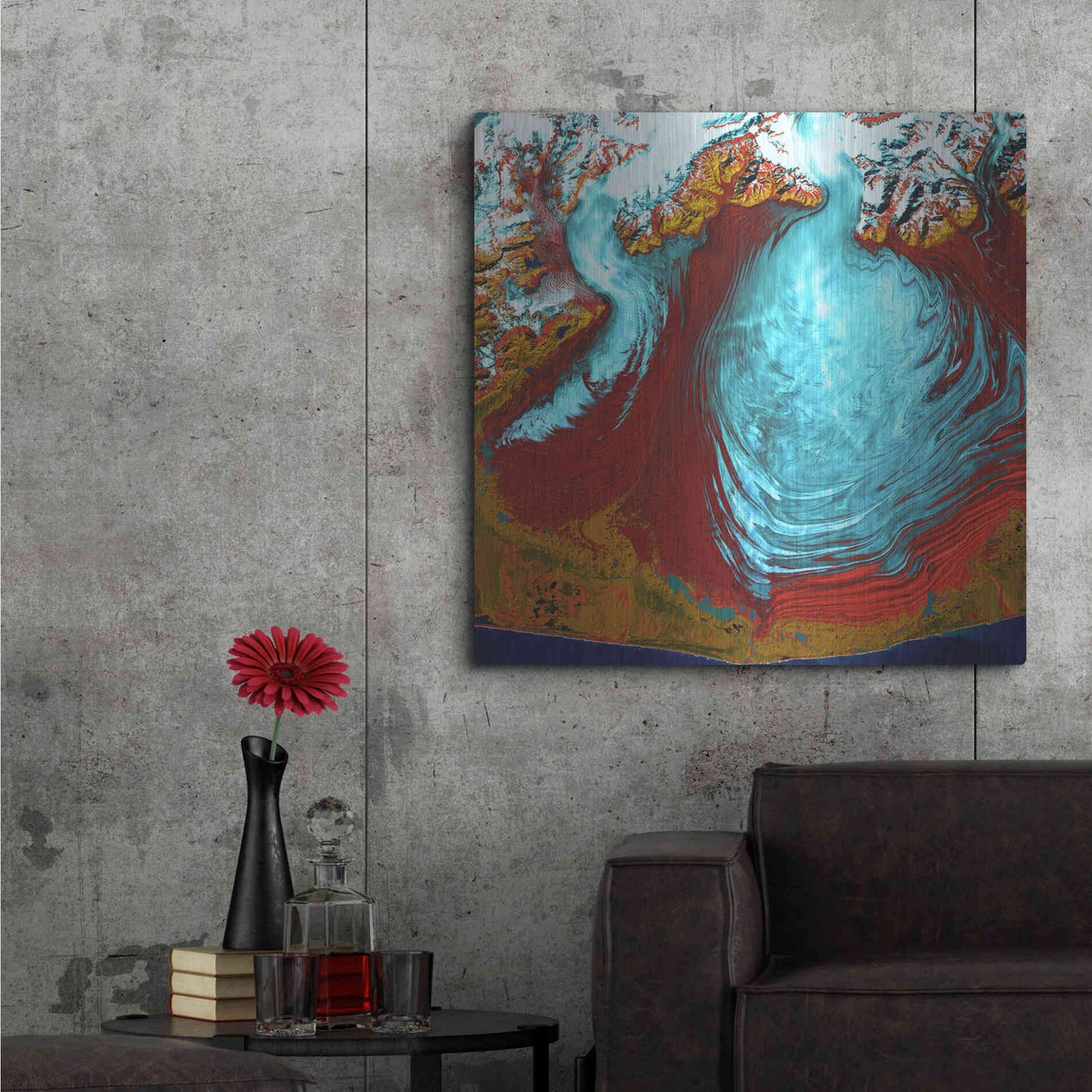 Luxe Metal Art 'Earth as Art: Malaspina Glacier' Metal Wall Art,36x36