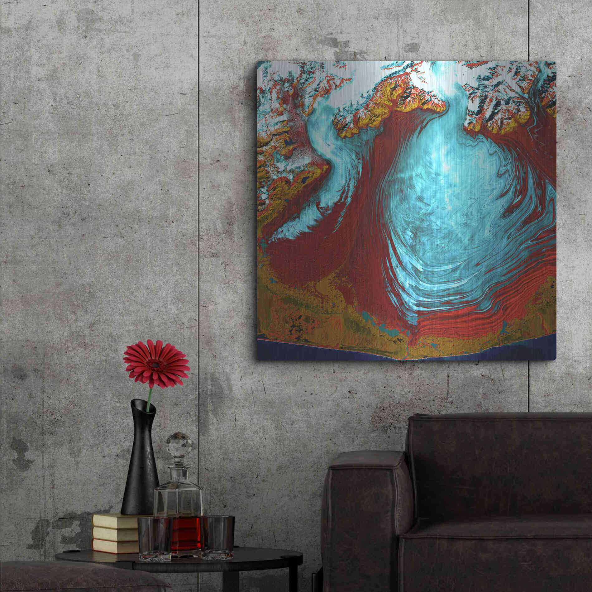 Luxe Metal Art 'Earth as Art: Malaspina Glacier' Metal Wall Art,36x36