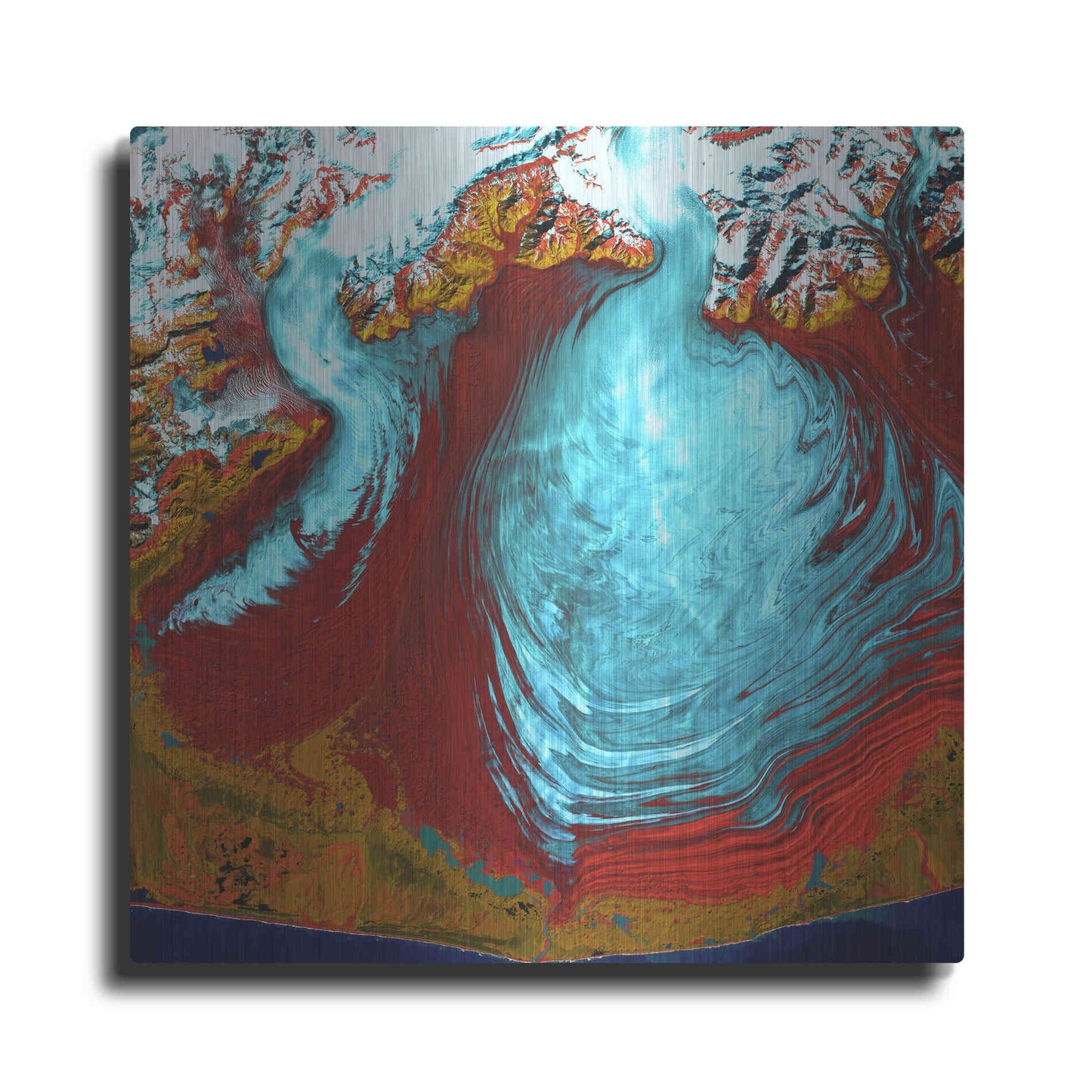Luxe Metal Art 'Earth as Art: Malaspina Glacier' Metal Wall Art