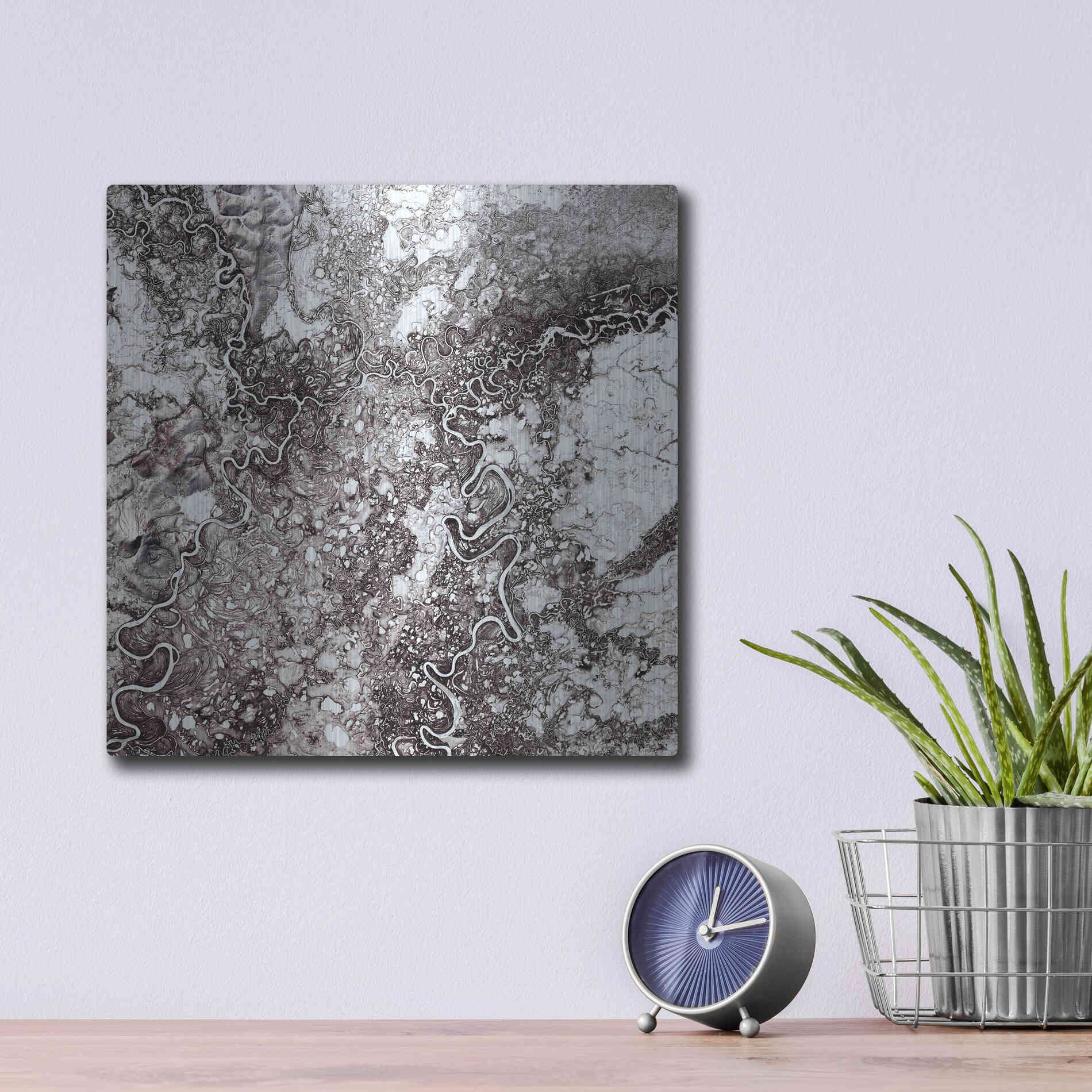 Luxe Metal Art 'Earth as Art: Mayn River' Metal Wall Art,12x12