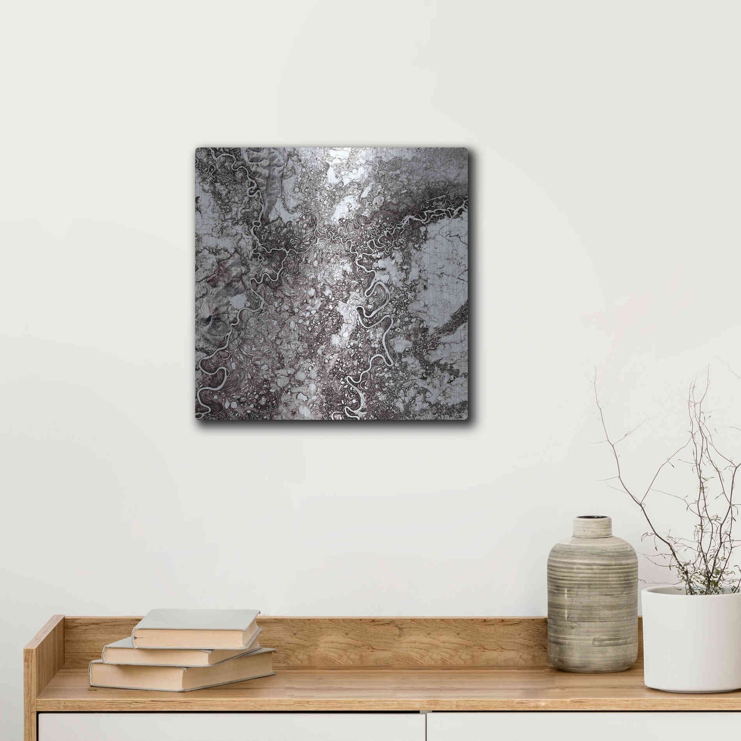 Luxe Metal Art 'Earth as Art: Mayn River' Metal Wall Art,12x12