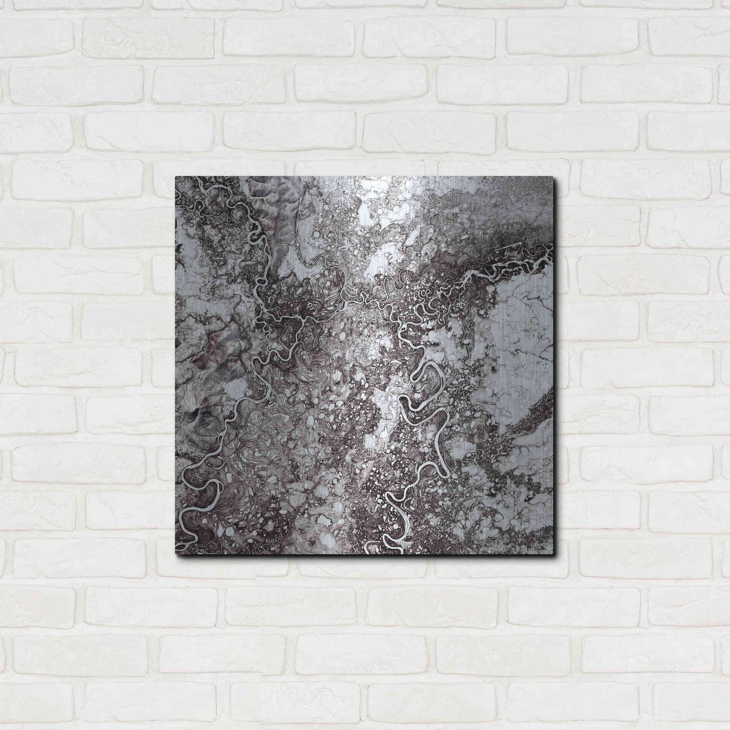 Luxe Metal Art 'Earth as Art: Mayn River' Metal Wall Art,24x24
