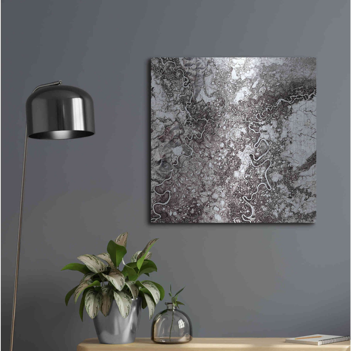 Luxe Metal Art 'Earth as Art: Mayn River' Metal Wall Art,24x24