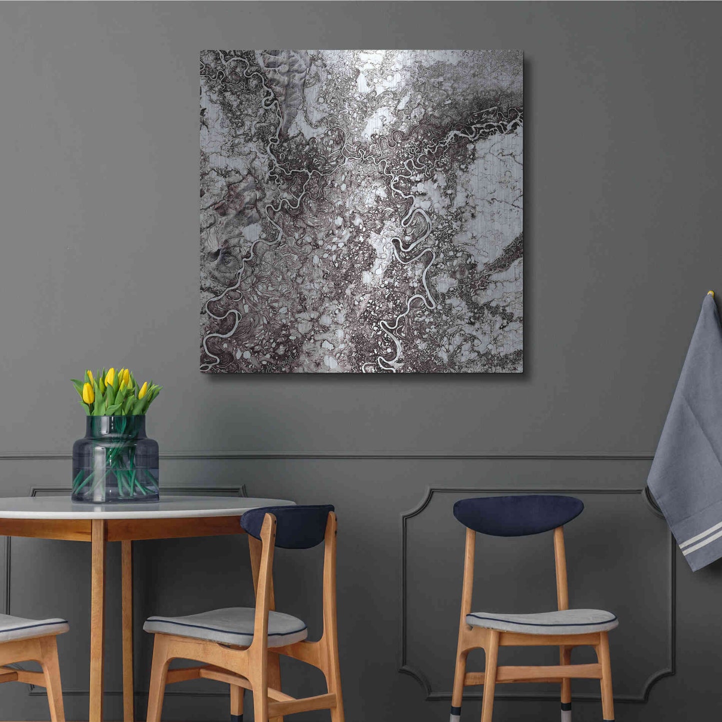 Luxe Metal Art 'Earth as Art: Mayn River' Metal Wall Art,36x36