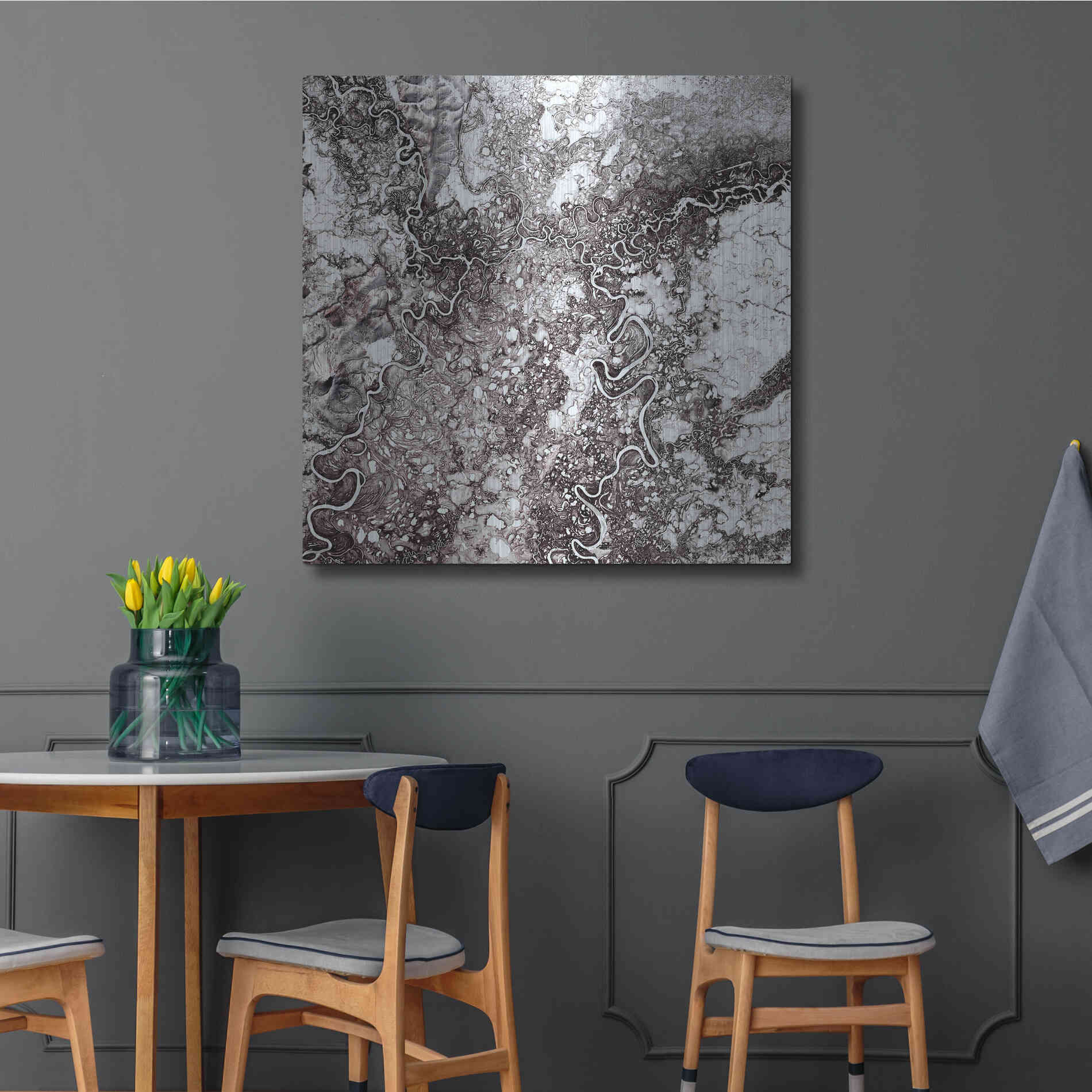 Luxe Metal Art 'Earth as Art: Mayn River' Metal Wall Art,36x36