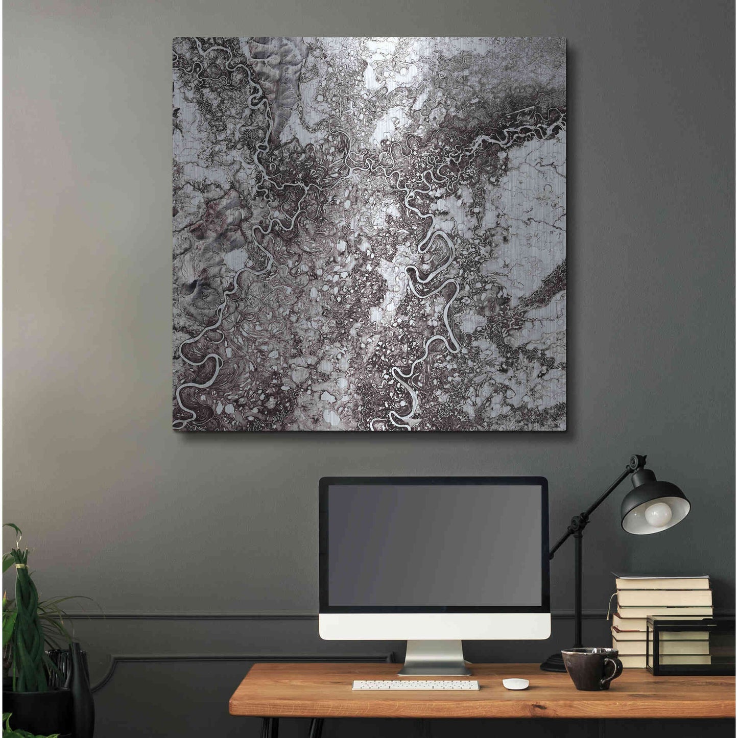Luxe Metal Art 'Earth as Art: Mayn River' Metal Wall Art,36x36