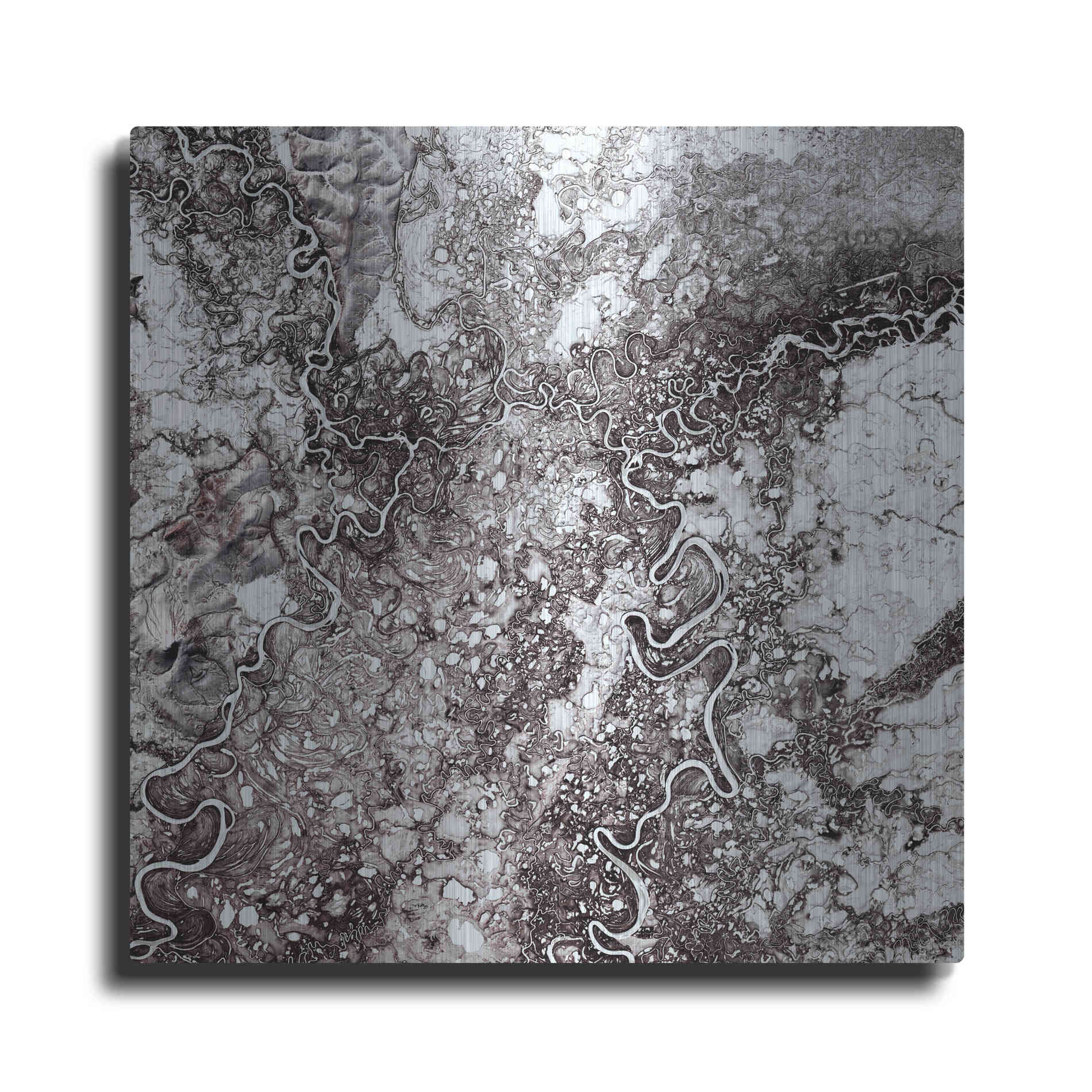 Luxe Metal Art 'Earth as Art: Mayn River' Metal Wall Art