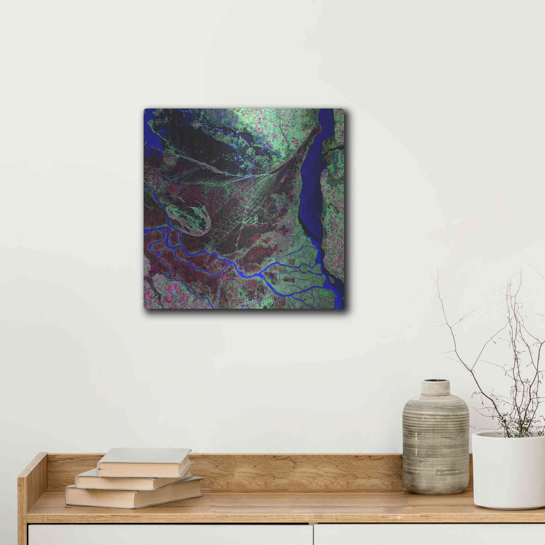 Luxe Metal Art 'Earth as Art: Parana River Delta' Metal Wall Art,12x12