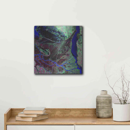 Luxe Metal Art 'Earth as Art: Parana River Delta' Metal Wall Art,12x12