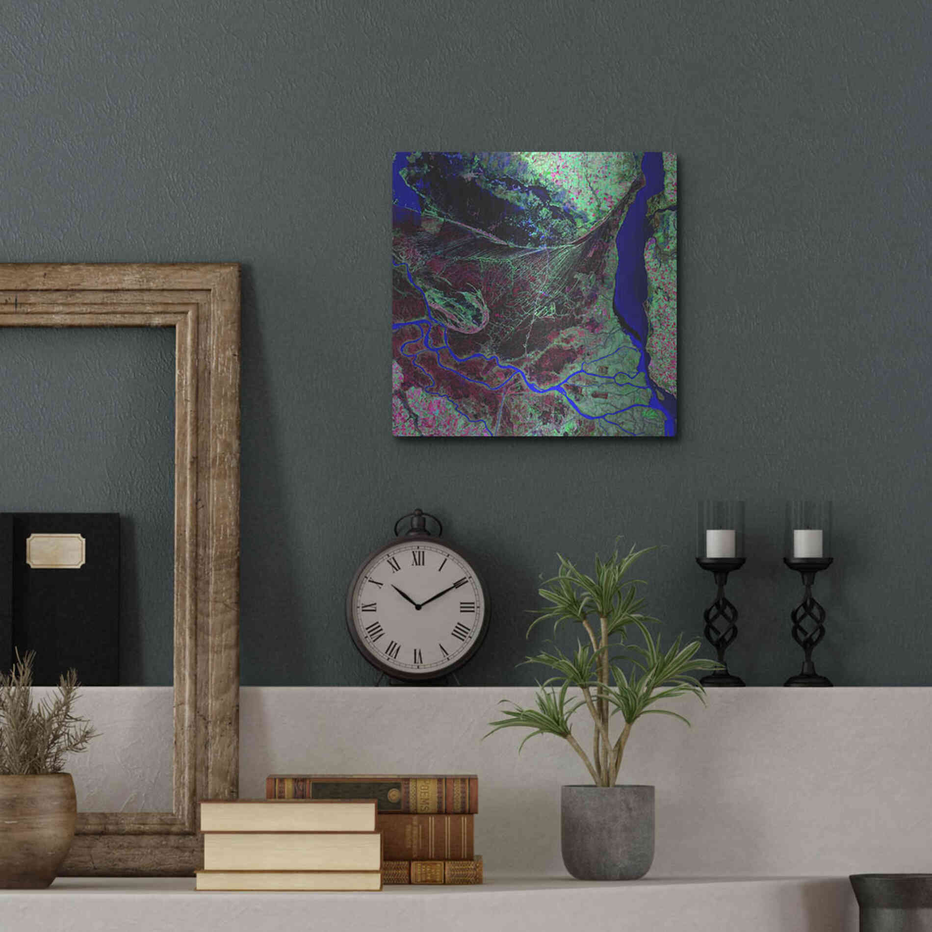 Luxe Metal Art 'Earth as Art: Parana River Delta' Metal Wall Art,12x12