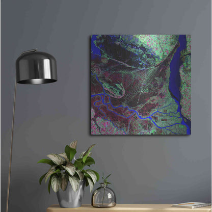 Luxe Metal Art 'Earth as Art: Parana River Delta' Metal Wall Art,24x24