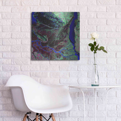Luxe Metal Art 'Earth as Art: Parana River Delta' Metal Wall Art,24x24