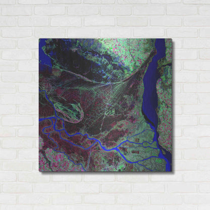 Luxe Metal Art 'Earth as Art: Parana River Delta' Metal Wall Art,36x36