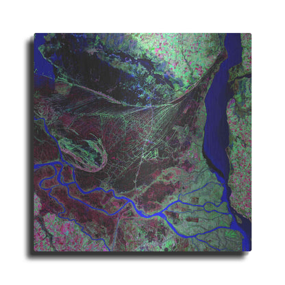 Luxe Metal Art 'Earth as Art: Parana River Delta' Metal Wall Art