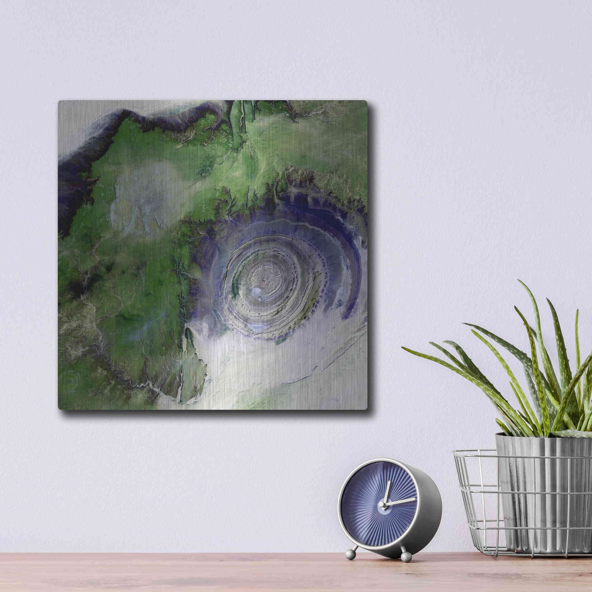 Luxe Metal Art 'Earth as Art: Richat Structure' Metal Wall Art,12x12