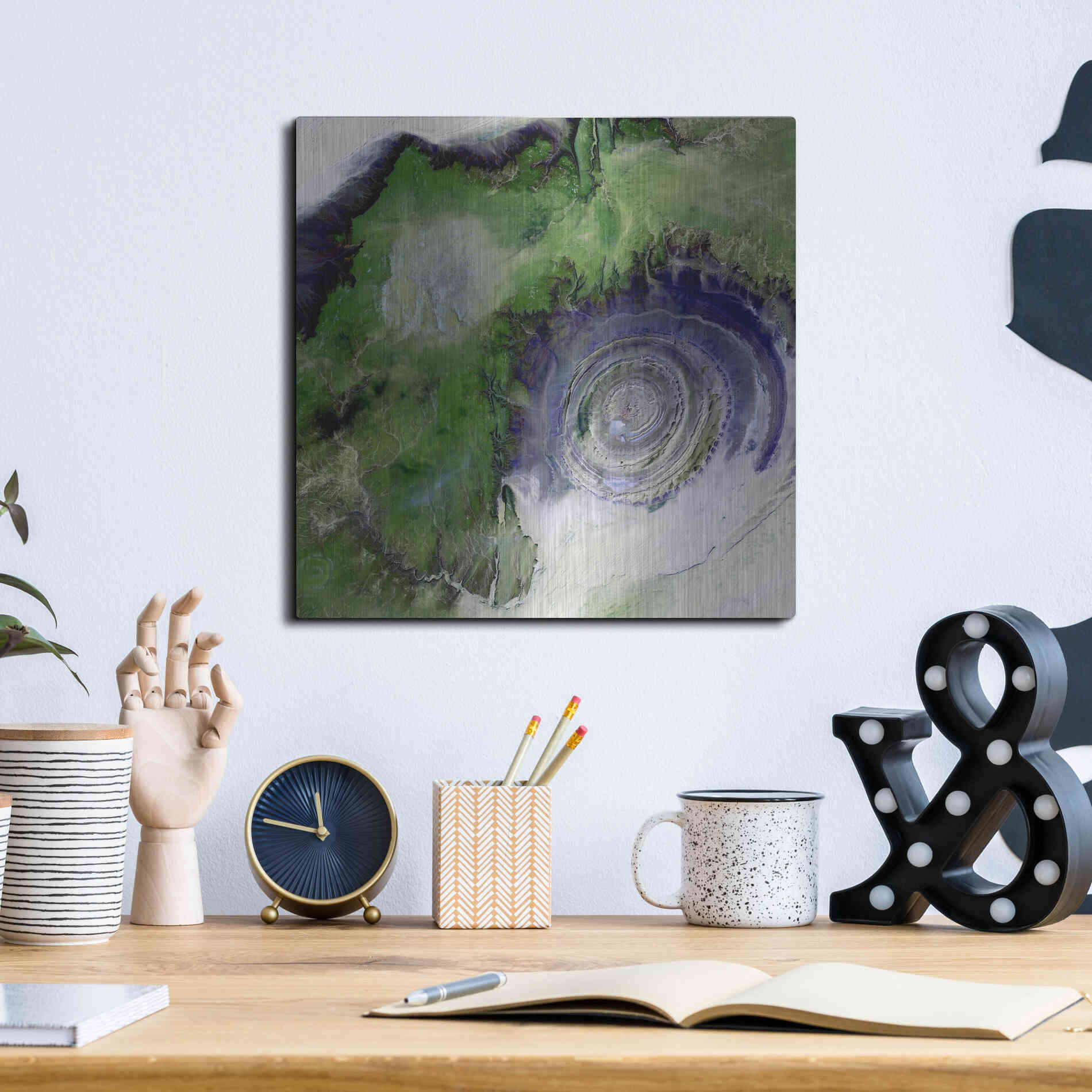 Luxe Metal Art 'Earth as Art: Richat Structure' Metal Wall Art,12x12