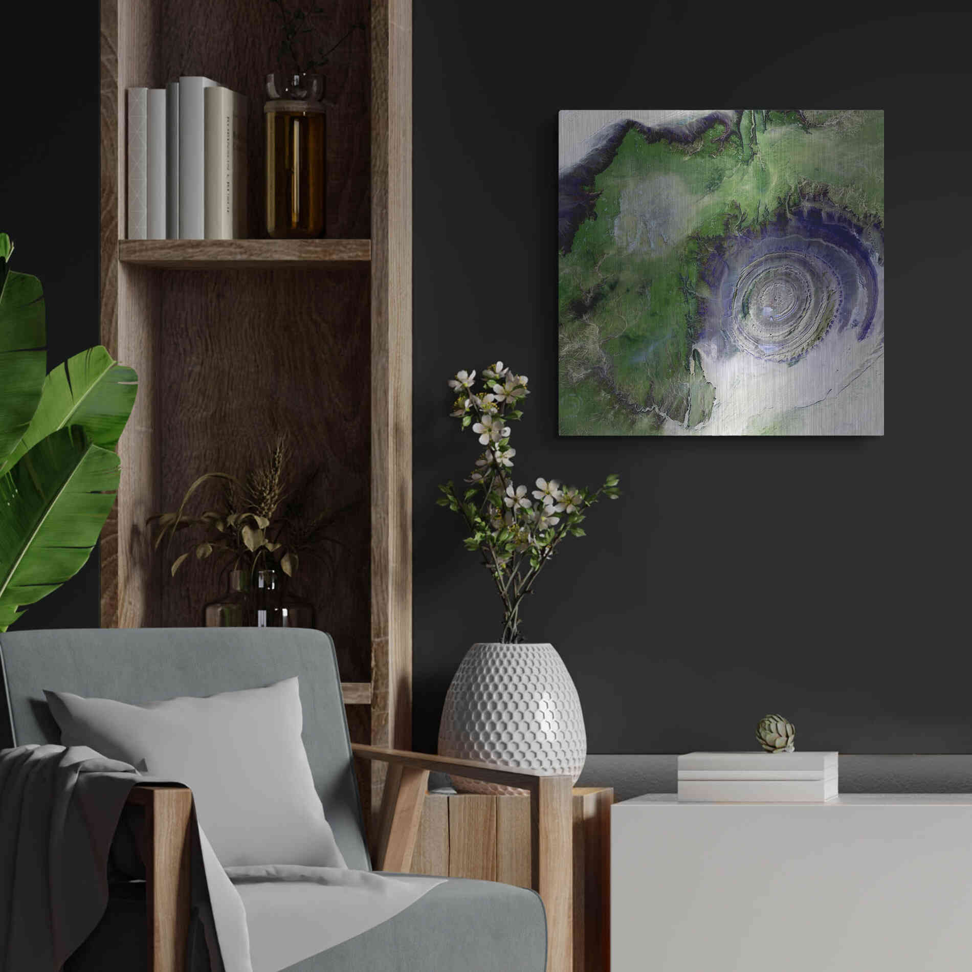 Luxe Metal Art 'Earth as Art: Richat Structure' Metal Wall Art,24x24