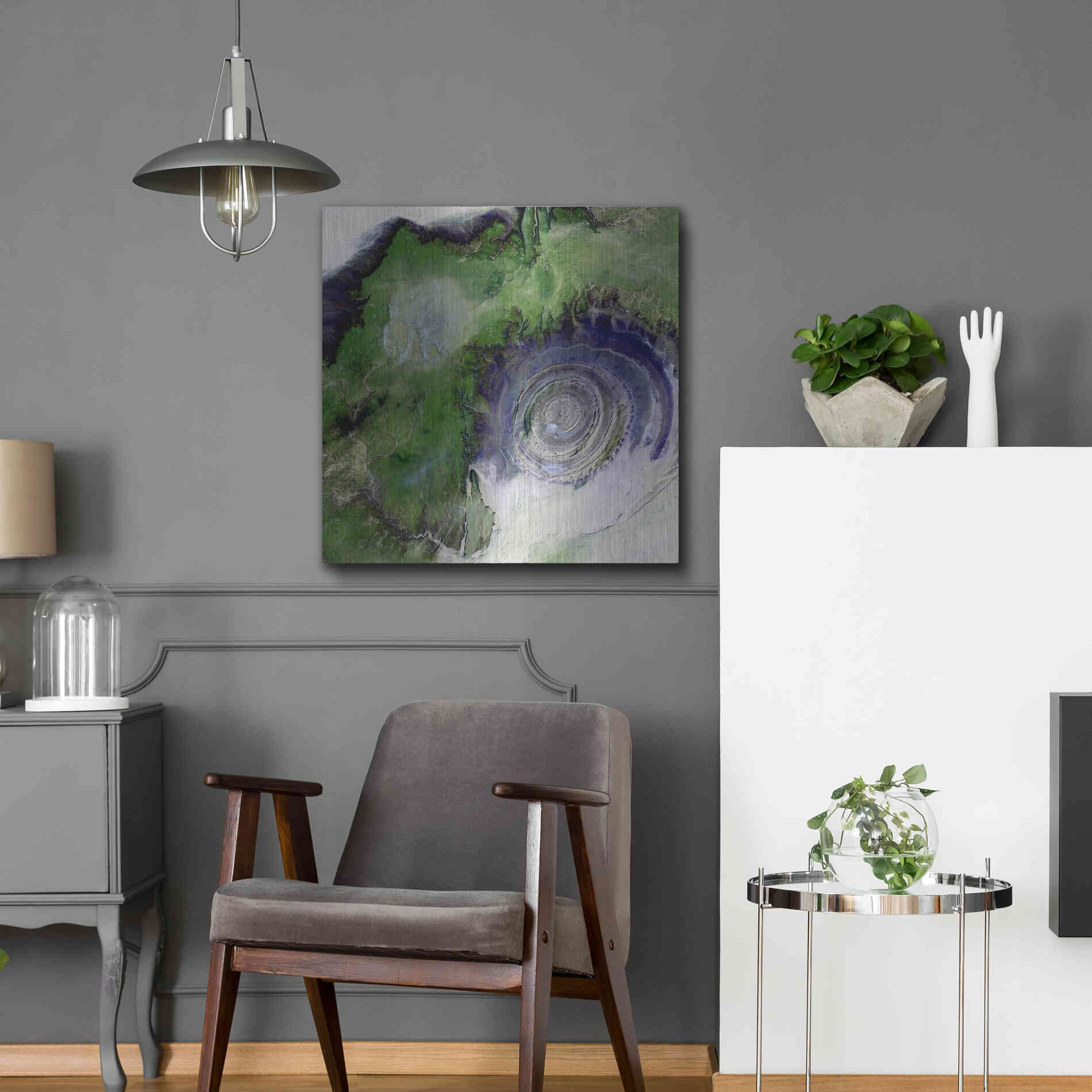 Luxe Metal Art 'Earth as Art: Richat Structure' Metal Wall Art,24x24
