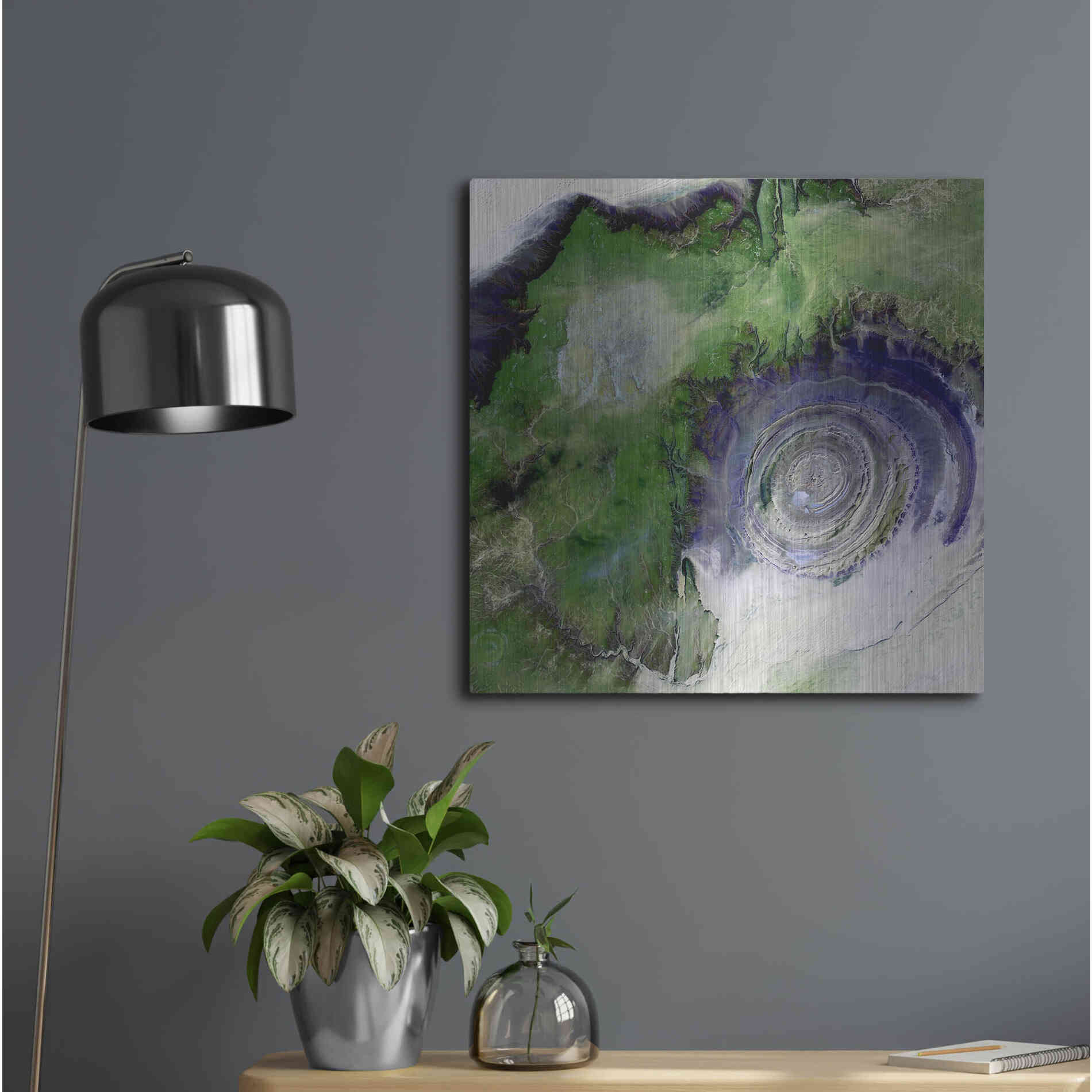 Luxe Metal Art 'Earth as Art: Richat Structure' Metal Wall Art,24x24