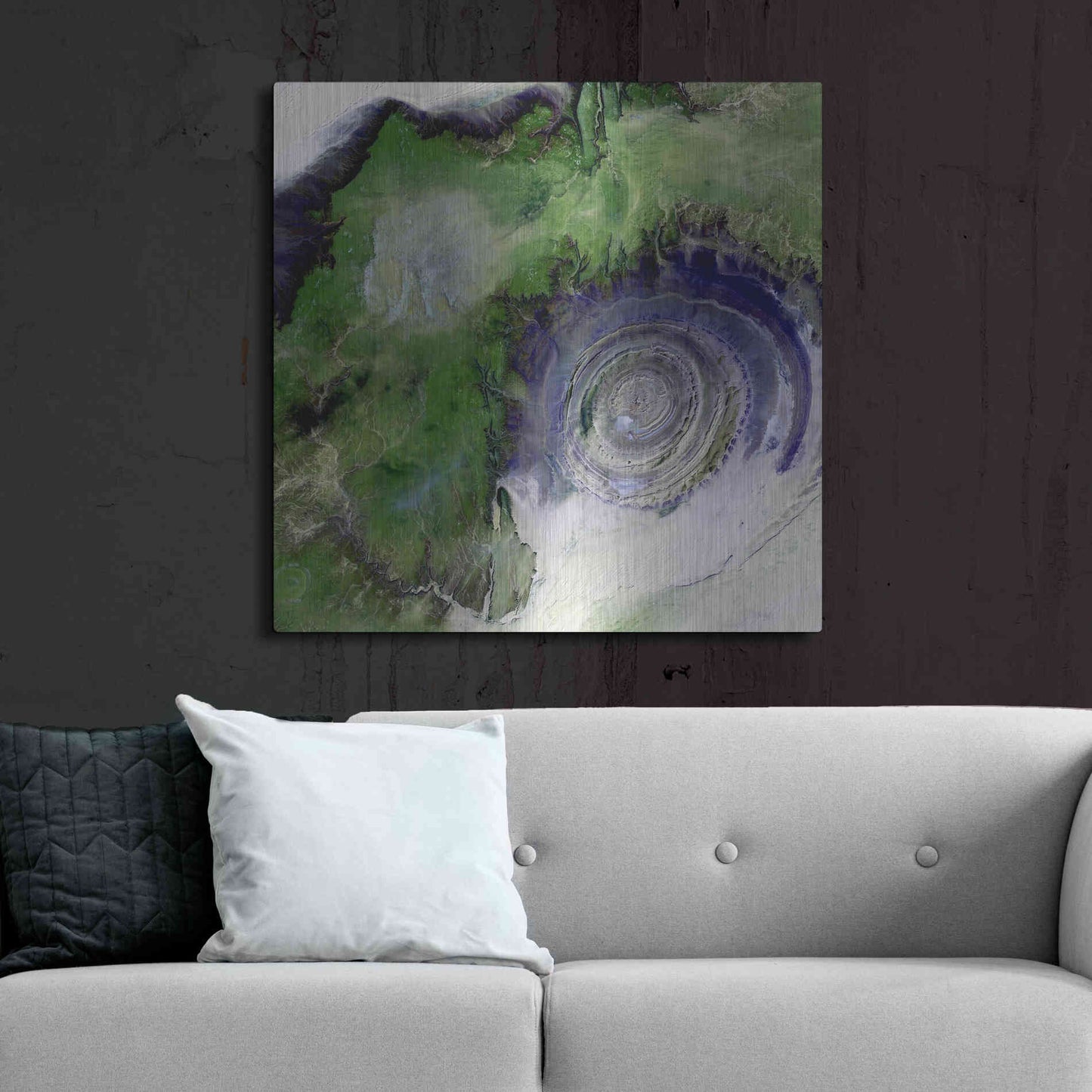 Luxe Metal Art 'Earth as Art: Richat Structure' Metal Wall Art,36x36
