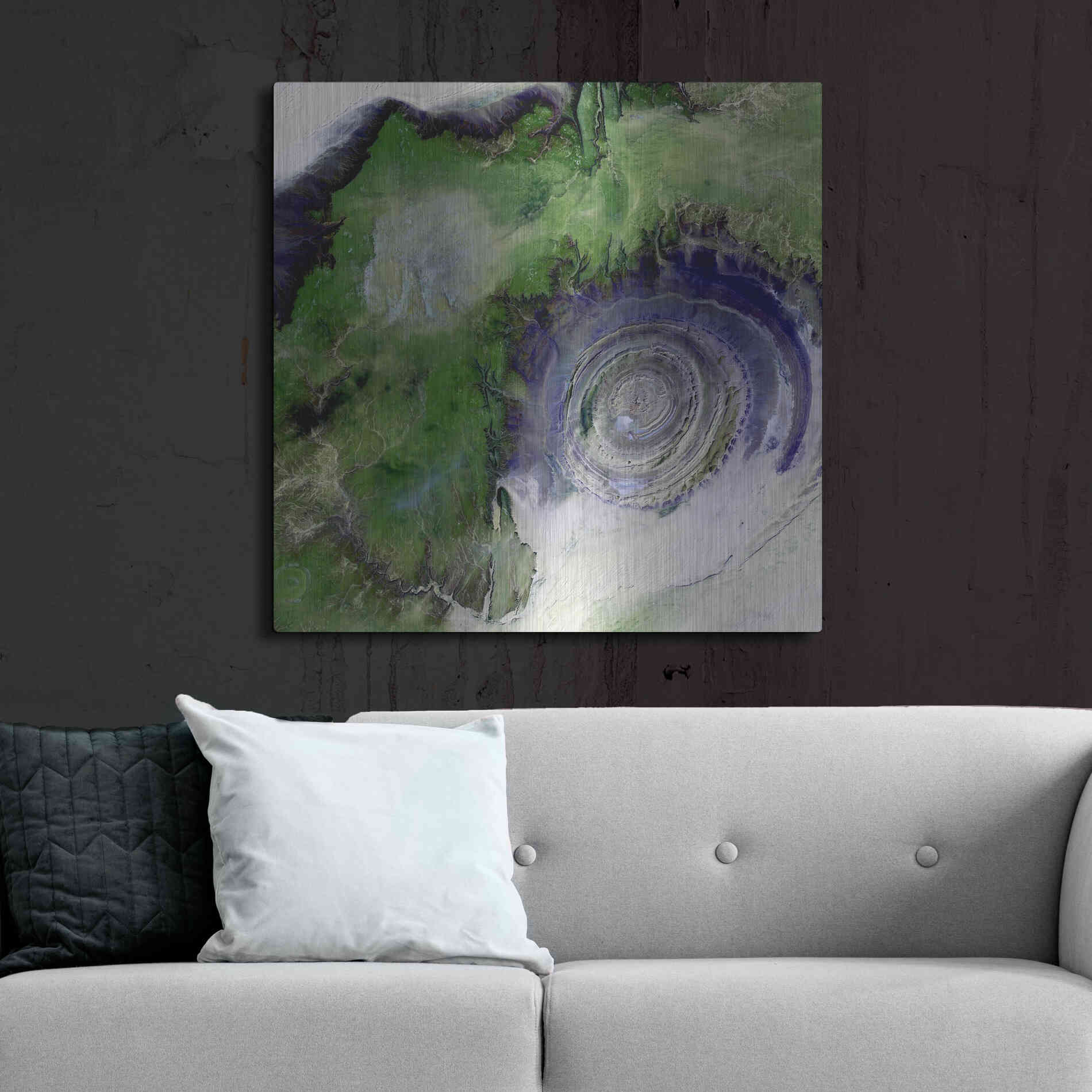 Luxe Metal Art 'Earth as Art: Richat Structure' Metal Wall Art,36x36