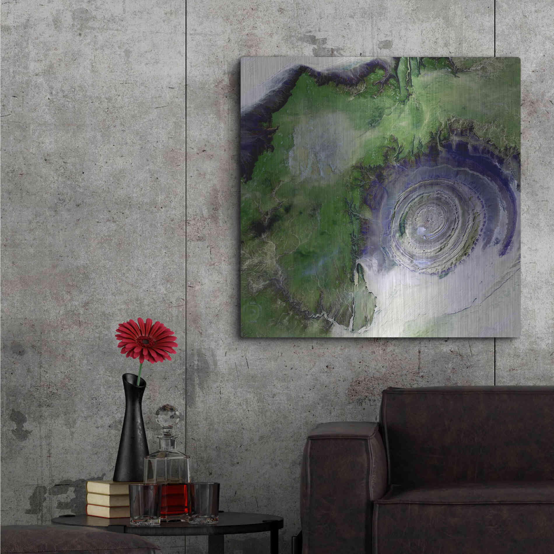 Luxe Metal Art 'Earth as Art: Richat Structure' Metal Wall Art,36x36