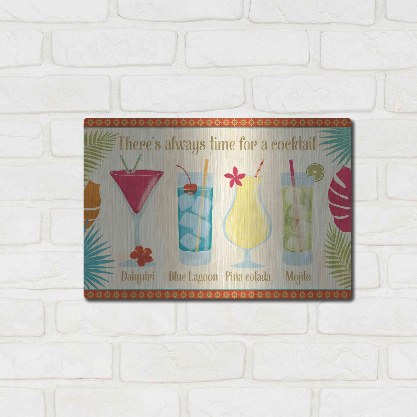 Luxe Metal Art 'Exotic Breeze XII' by Veronique Charron, Metal Wall Art,16x12