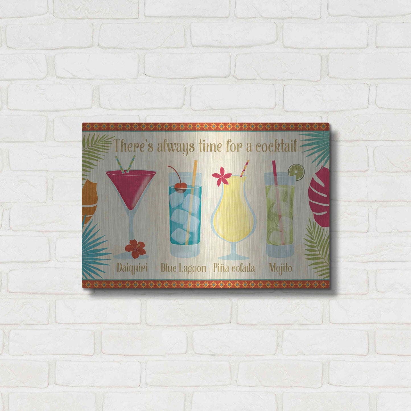 Luxe Metal Art 'Exotic Breeze XII' by Veronique Charron, Metal Wall Art,24x16