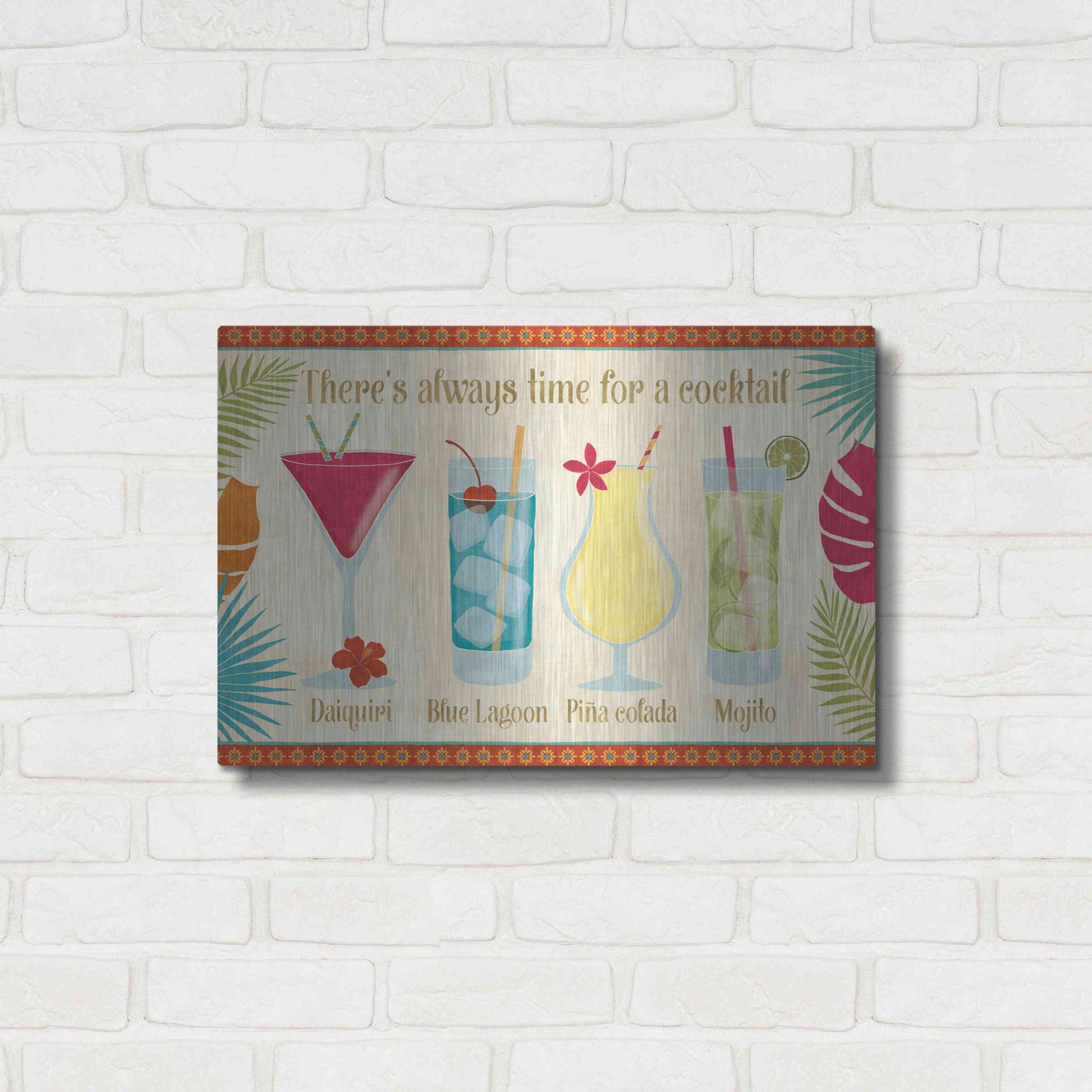 Luxe Metal Art 'Exotic Breeze XII' by Veronique Charron, Metal Wall Art,24x16