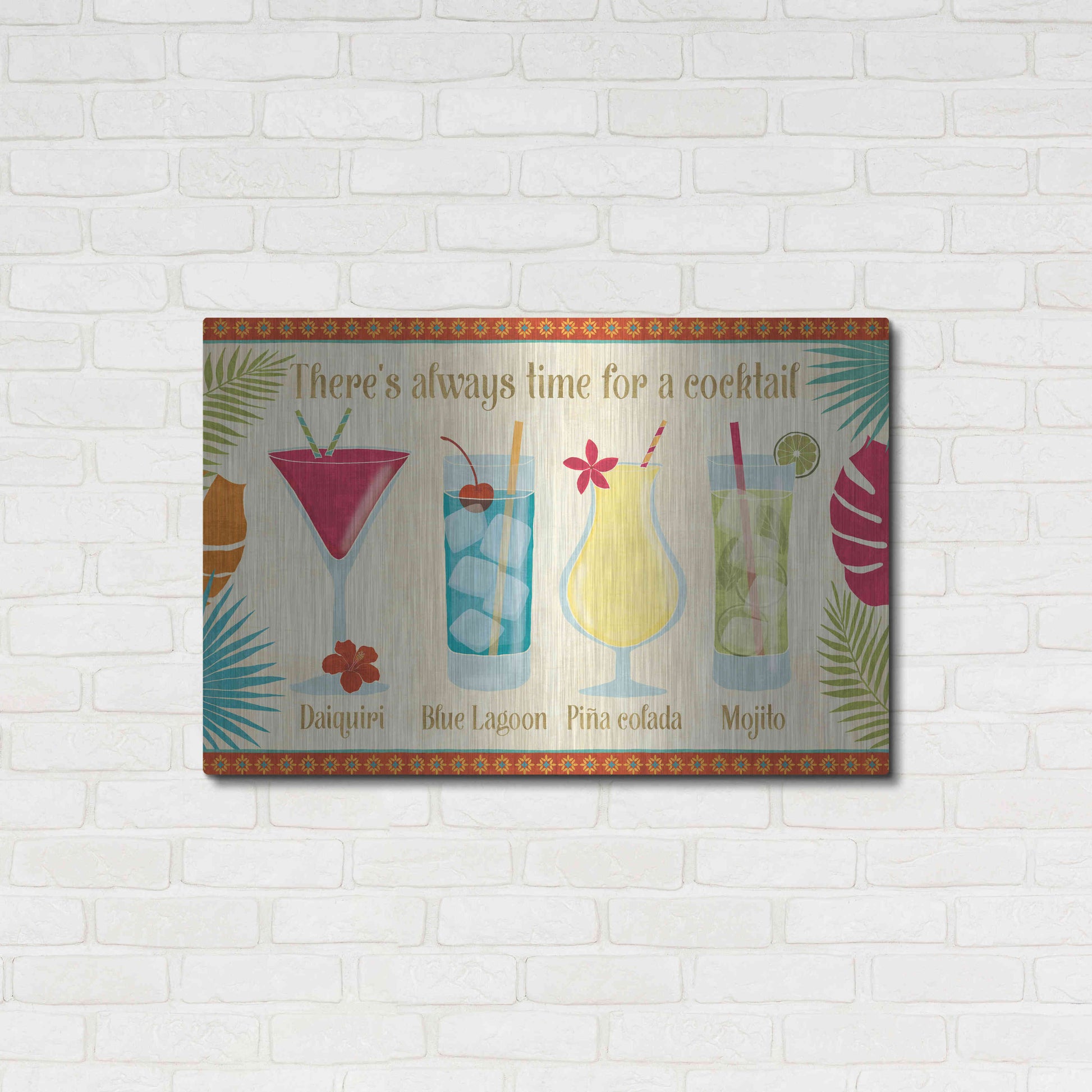 Luxe Metal Art 'Exotic Breeze XII' by Veronique Charron, Metal Wall Art,36x24