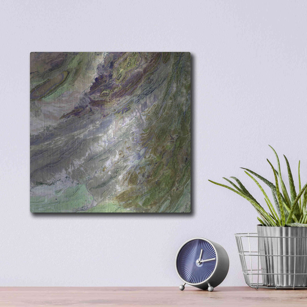 Luxe Metal Art 'Earth as Art: Sulaiman Mountains' Metal Wall Art,12x12